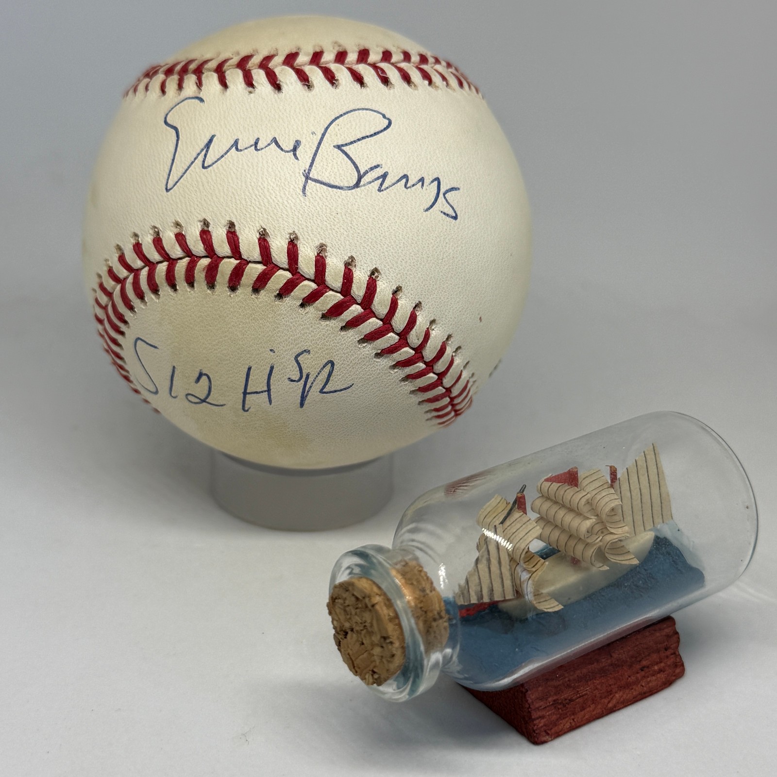 Ernie Banks signed Rawlings ONL Baseball JSA COA Inscribed HOF Auto Cubs A4128