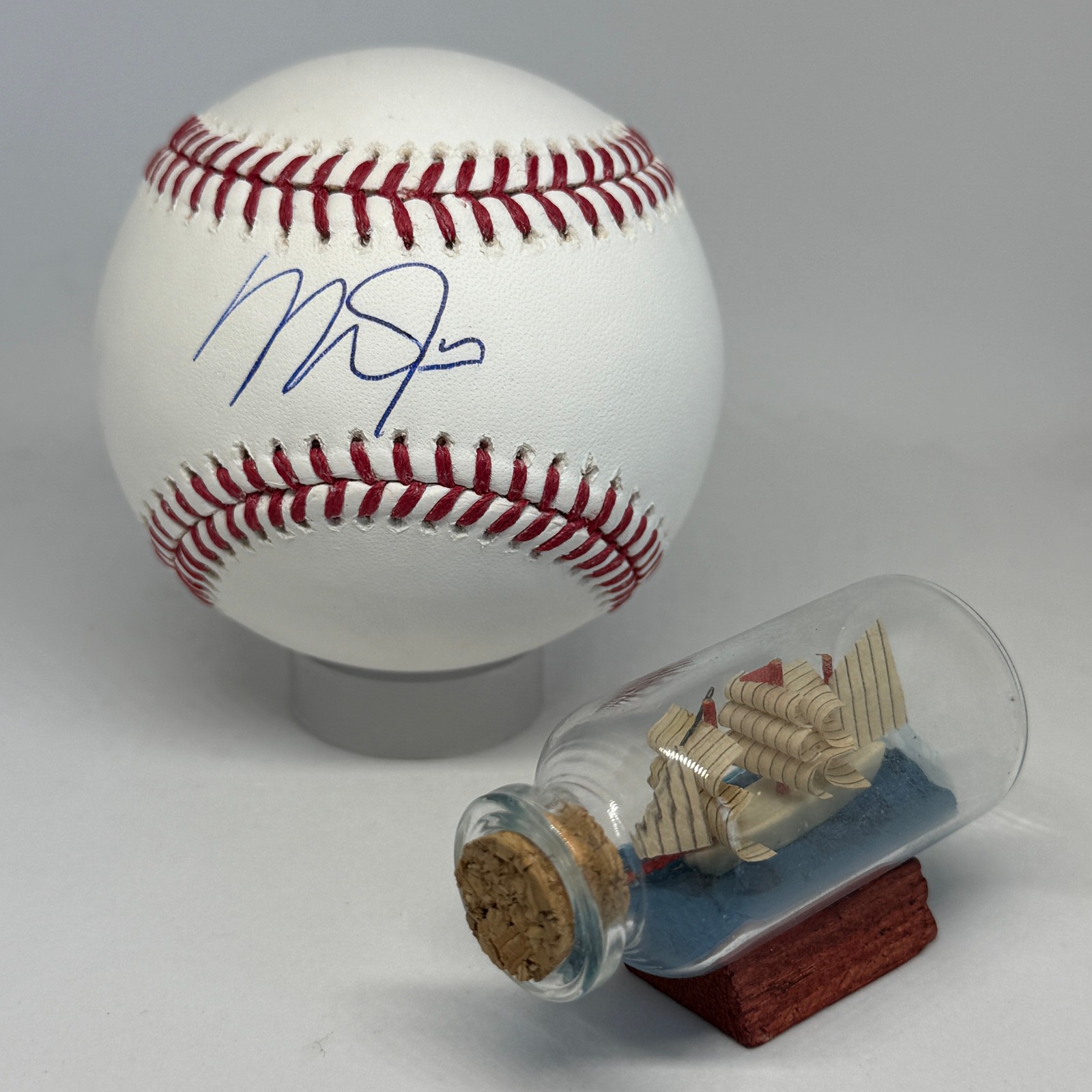 Mike Trout signed Rawlings OML Baseball MLB HOLO Angels MVP HOF Auto A4129