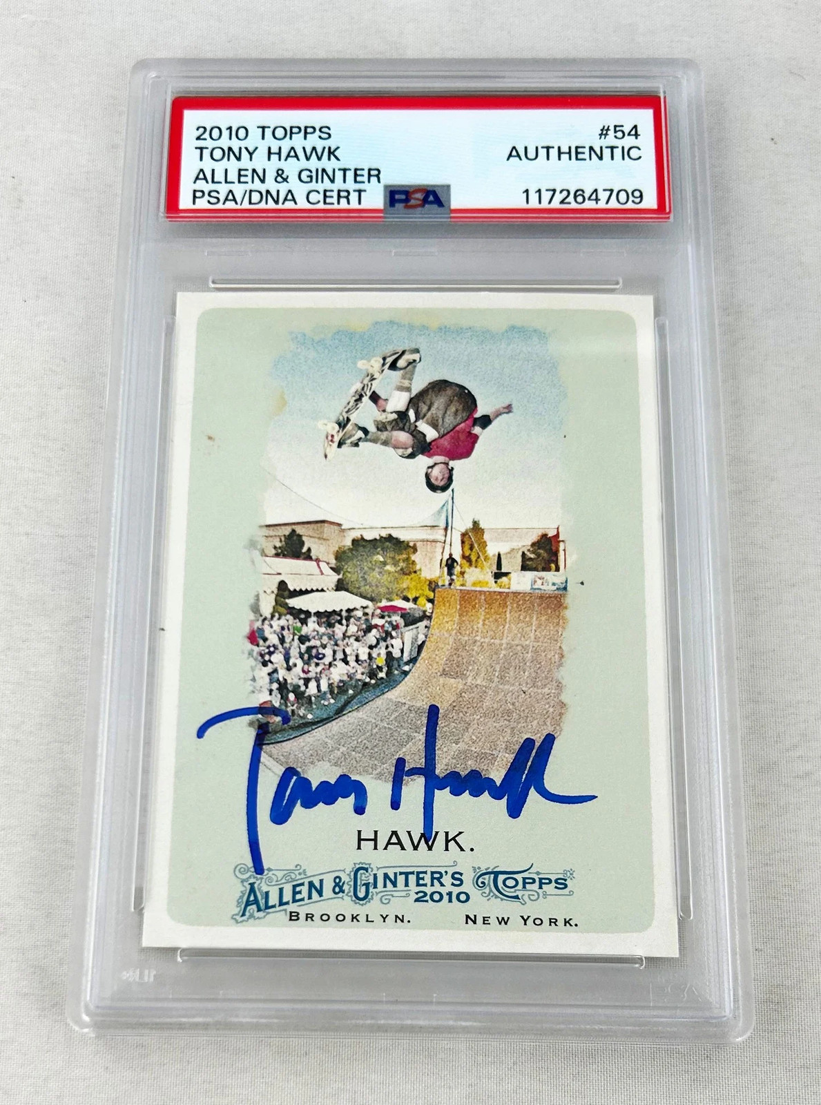 Tony Hawk Signed Card 2010 Topps Allen & Ginter #54 PSA/DNA 1 COA