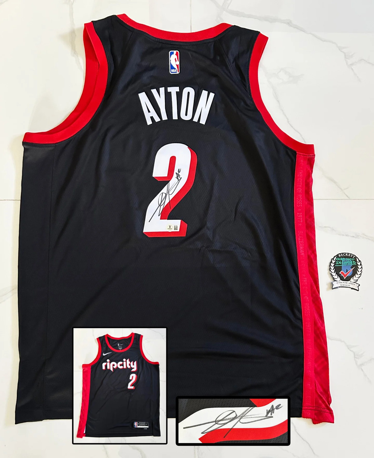 Deandre Ayton Signed Jersey Portland Trail Blazers Beckett BAS COA