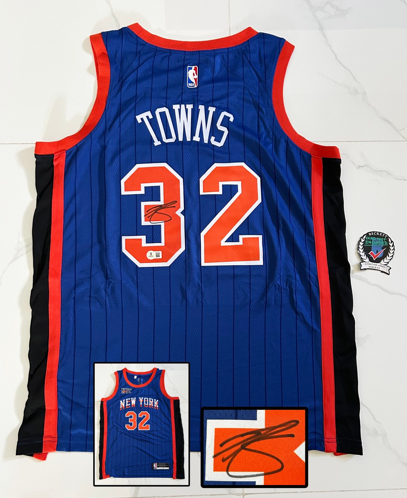 Karl-Anthony Towns Signed Jersey New York Knicks Beckett BAS 1 COA