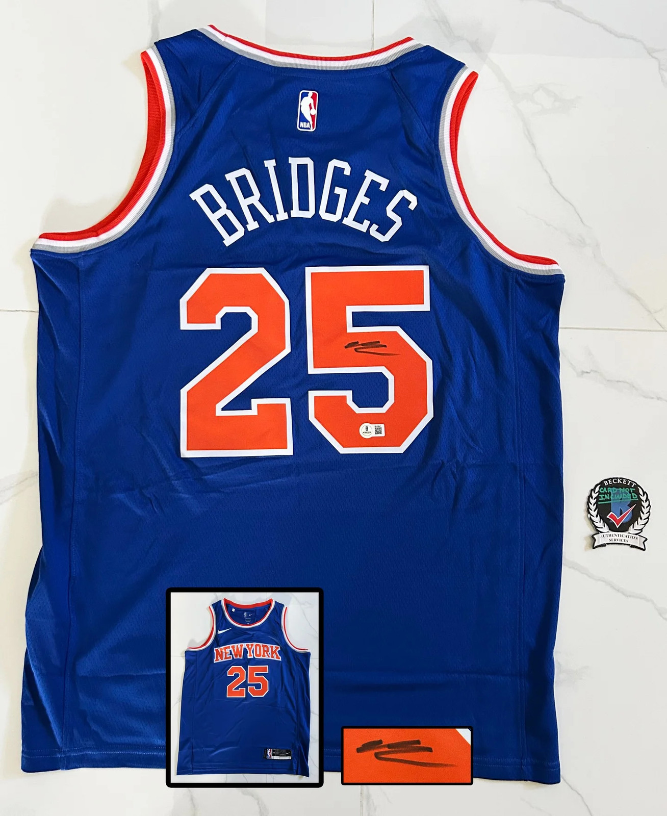 Mikal Bridges Signed Jersey New York Knicks Beckett BAS 1 COA