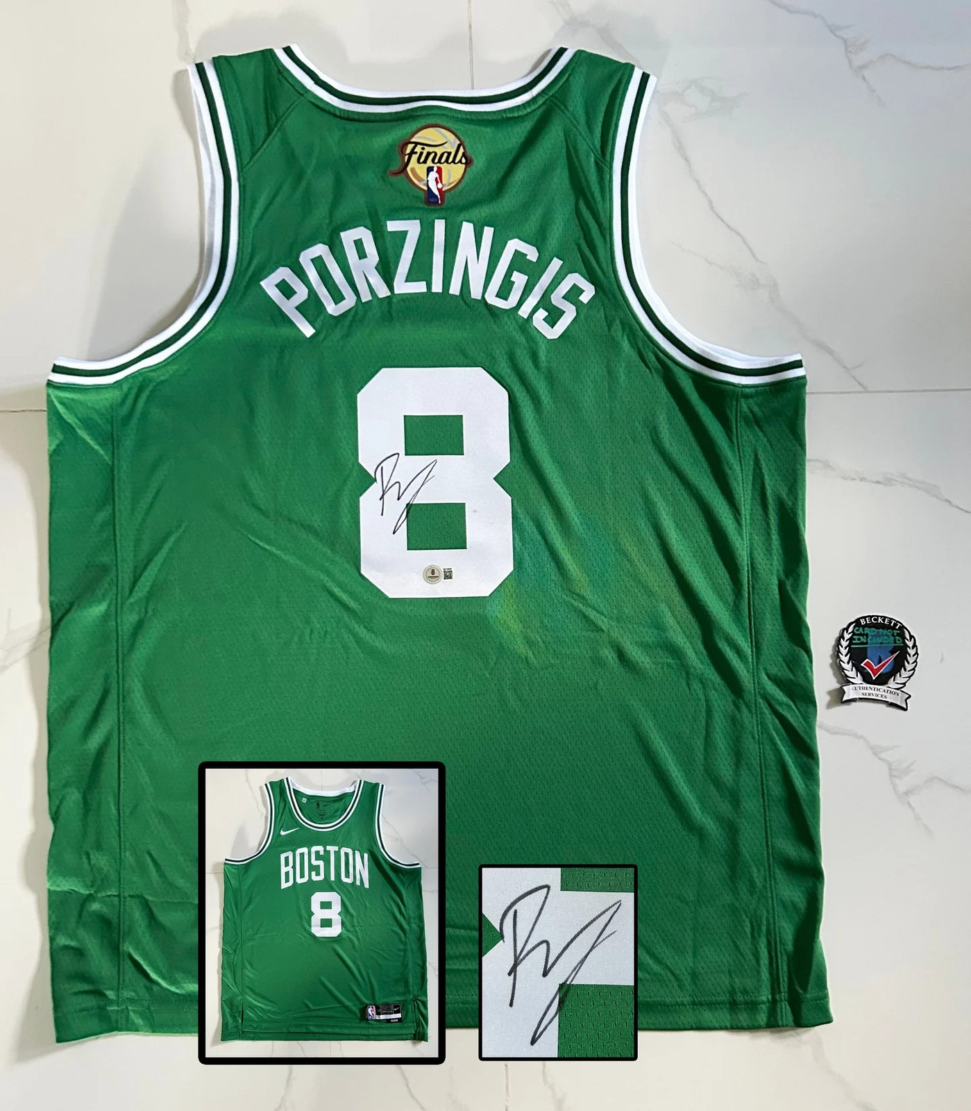 Kristaps  Porzingis Signed Jersey Boston Celtics Beckett BAS COA