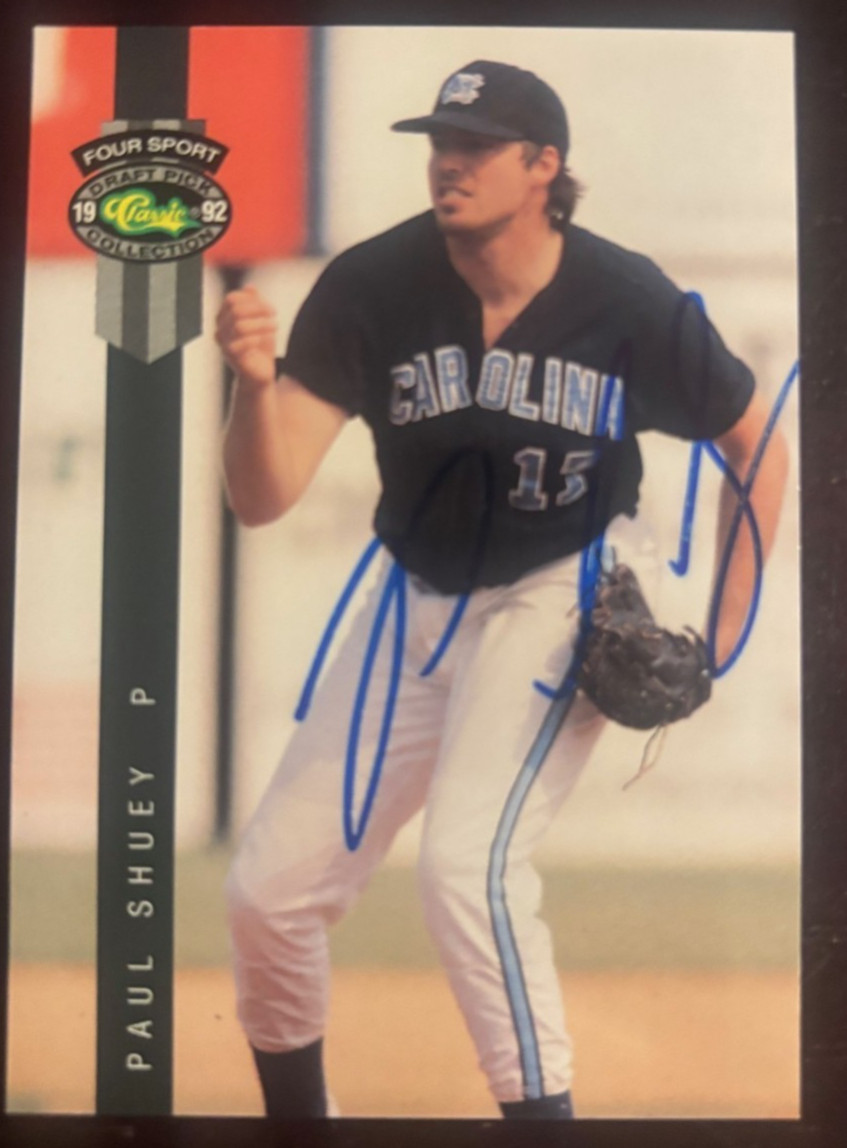 1992 CLASSIC FOUR SPORT #227 PAUL SHUEY SIGNED AUTOGRAPHED CARD NORTH CAROLINA COLLECTIBLE MEMORABILIA