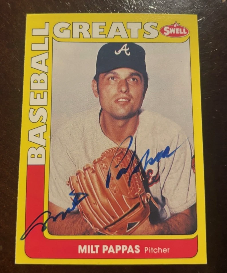 MILT PAPPAS SIGNED AUTOGRAPHED  1990 SWELL BASEBALL GREATS #69 CARD