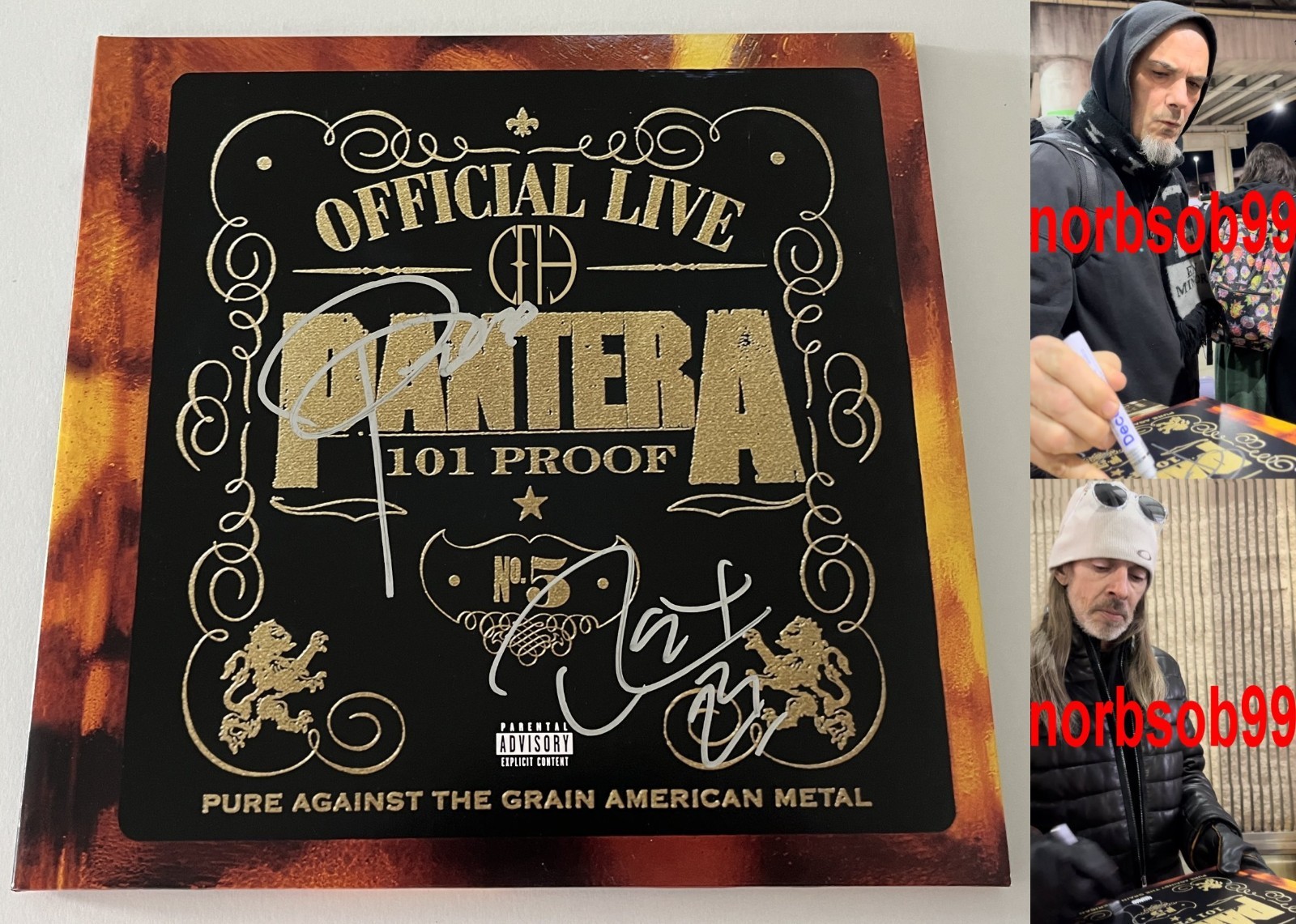 PANTERA PHIL ANSELMO & REX SIGNED OFFICIAL LIVE 101 PROOF VINYL w/PROOF BECKETT