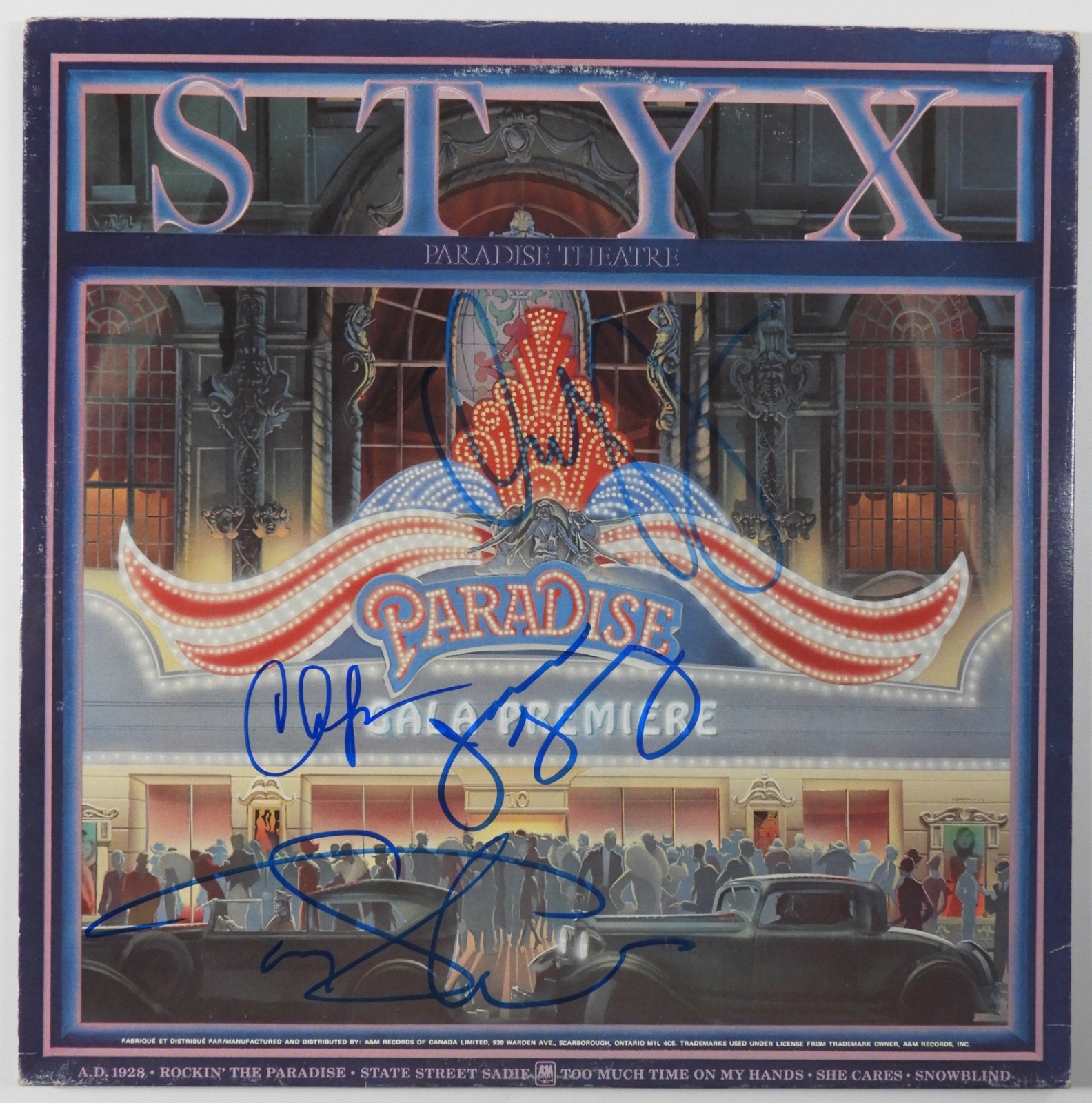 Styx Signed Autograph JSA Record Vinyl Paradise Theatre Dennis DeYoung