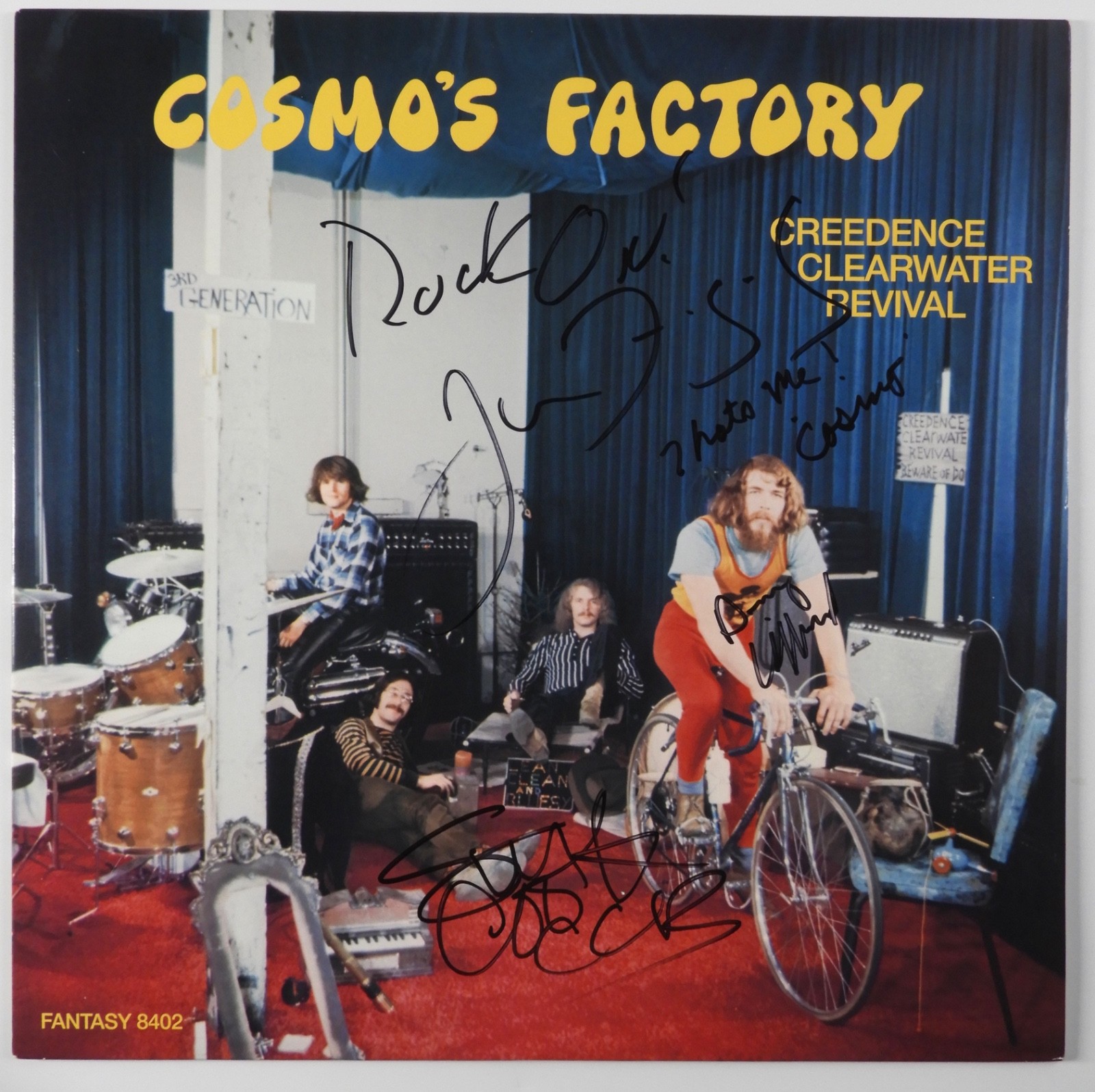 CCR John Fogerty Stu Cook Doug Band Signed Autograph JSA Album Vinyl Record