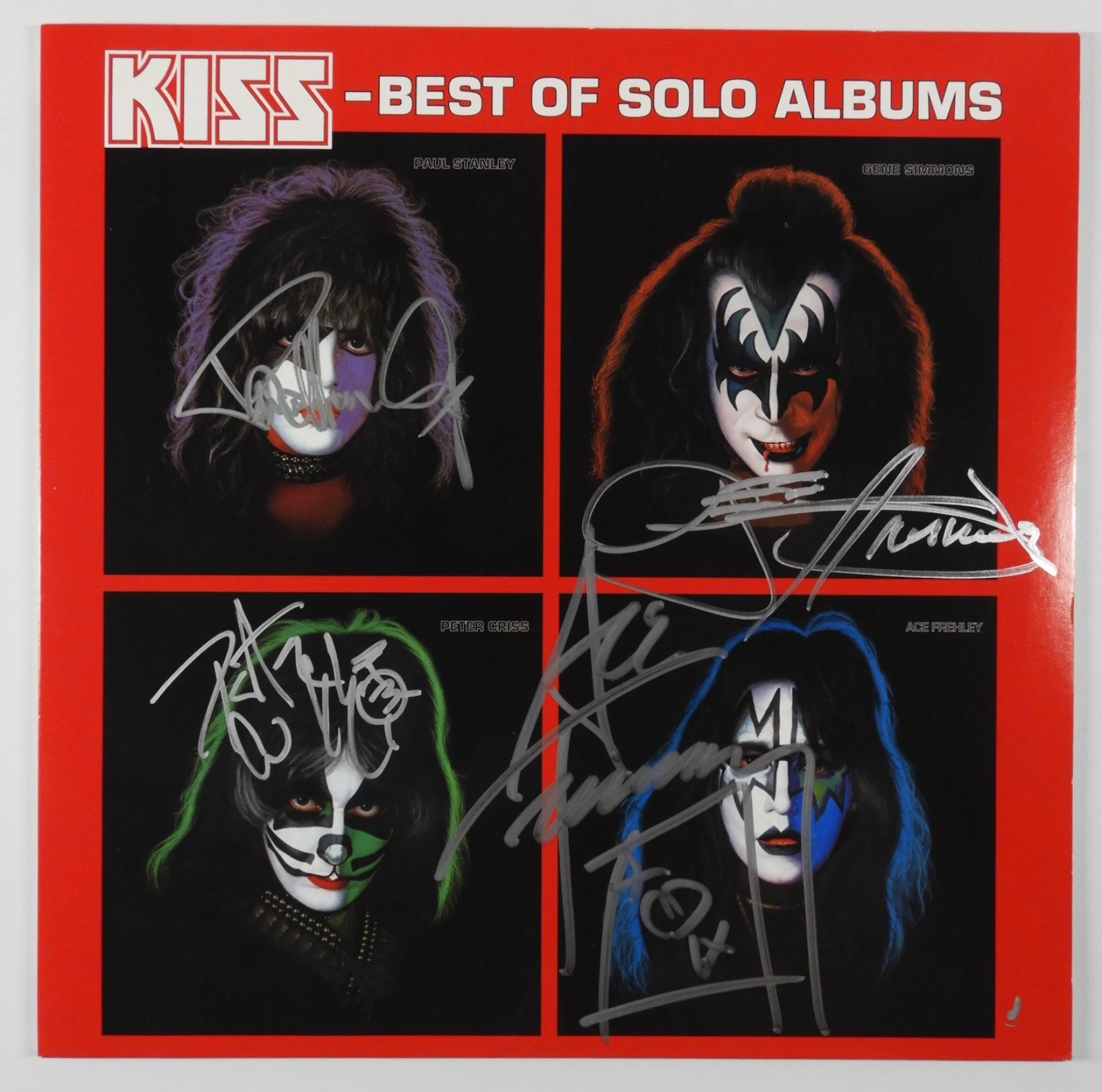 KISS JSA Fully Signed Autograph Album Vinyl Record German Best Of Solo Albums