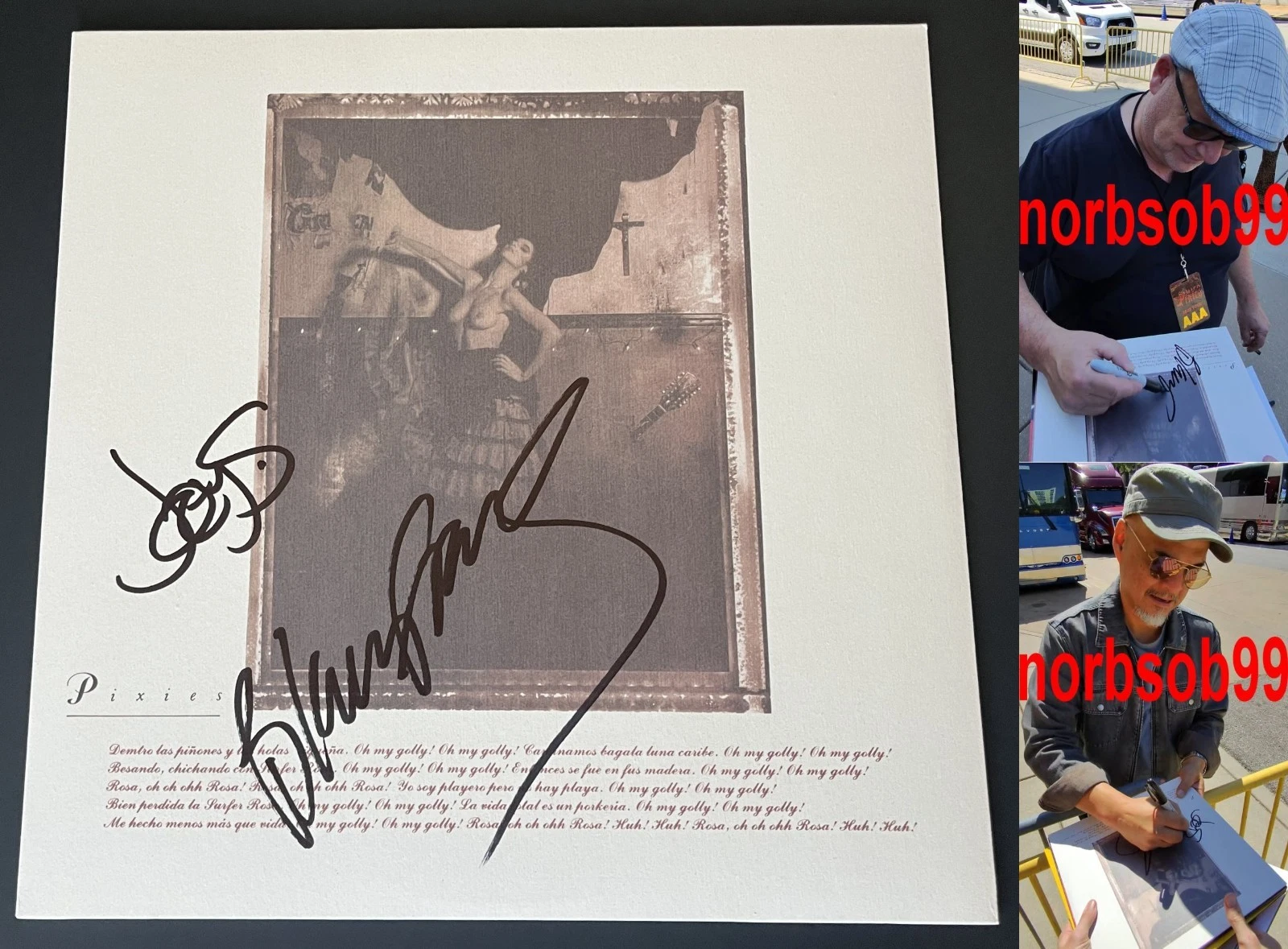 BLACK FRANCIS +1 SIGNED PIXIES SURFER ROSA VINYL ALBUM w/EXACT PROOF BECKETT COA