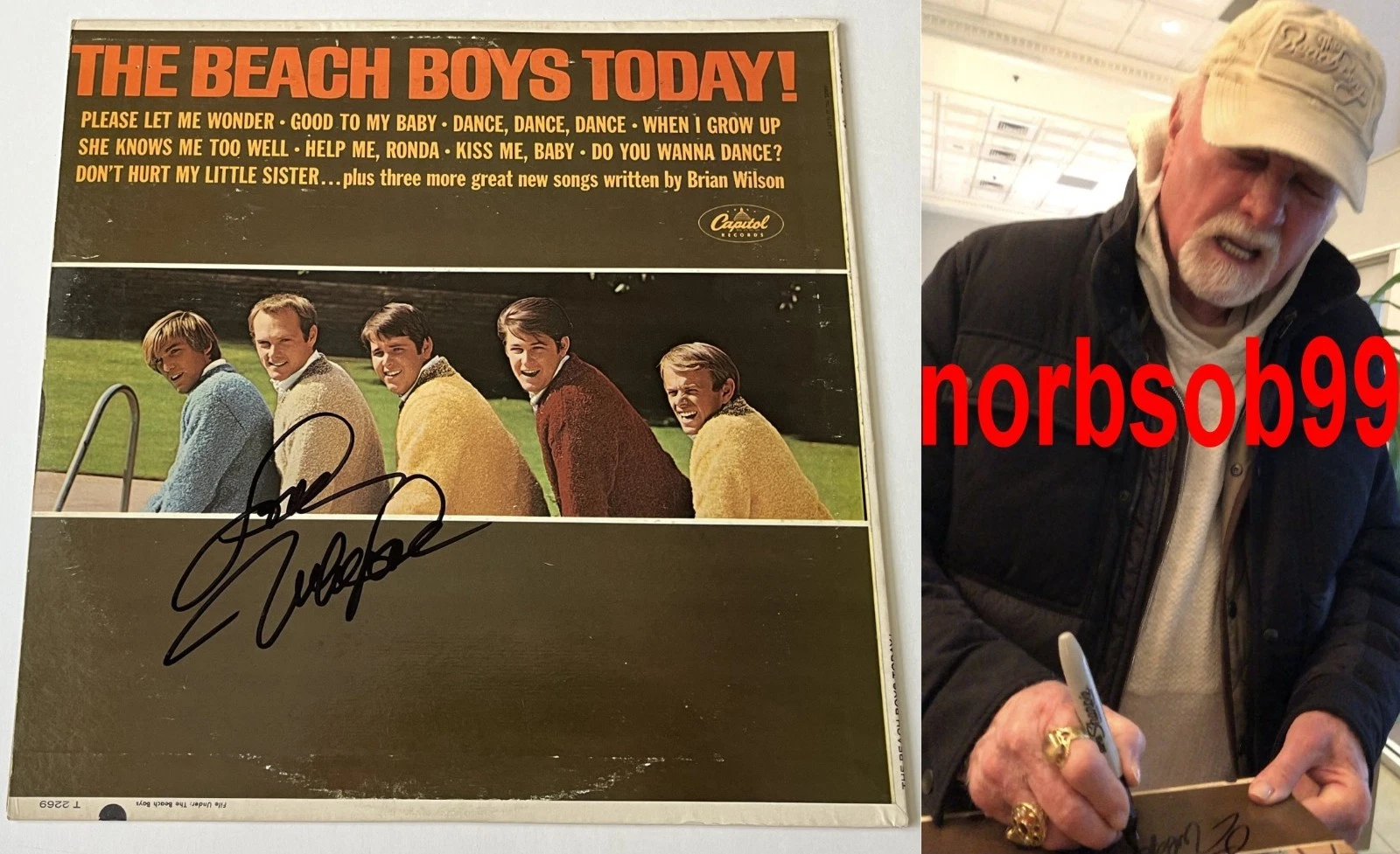 MIKE LOVE SIGNED THE BEACH BOYS TODAY! VINYL ALBUM w/EXACT PROOF & BECKETT COA
