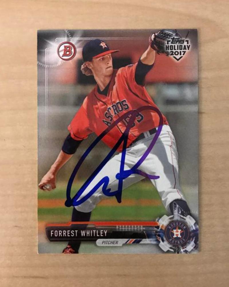 FORREST WHITLEY HOUSTON ASTROS SIGNED 2017 TOPPS HOLIDAY CARD #TH-FW W/COA