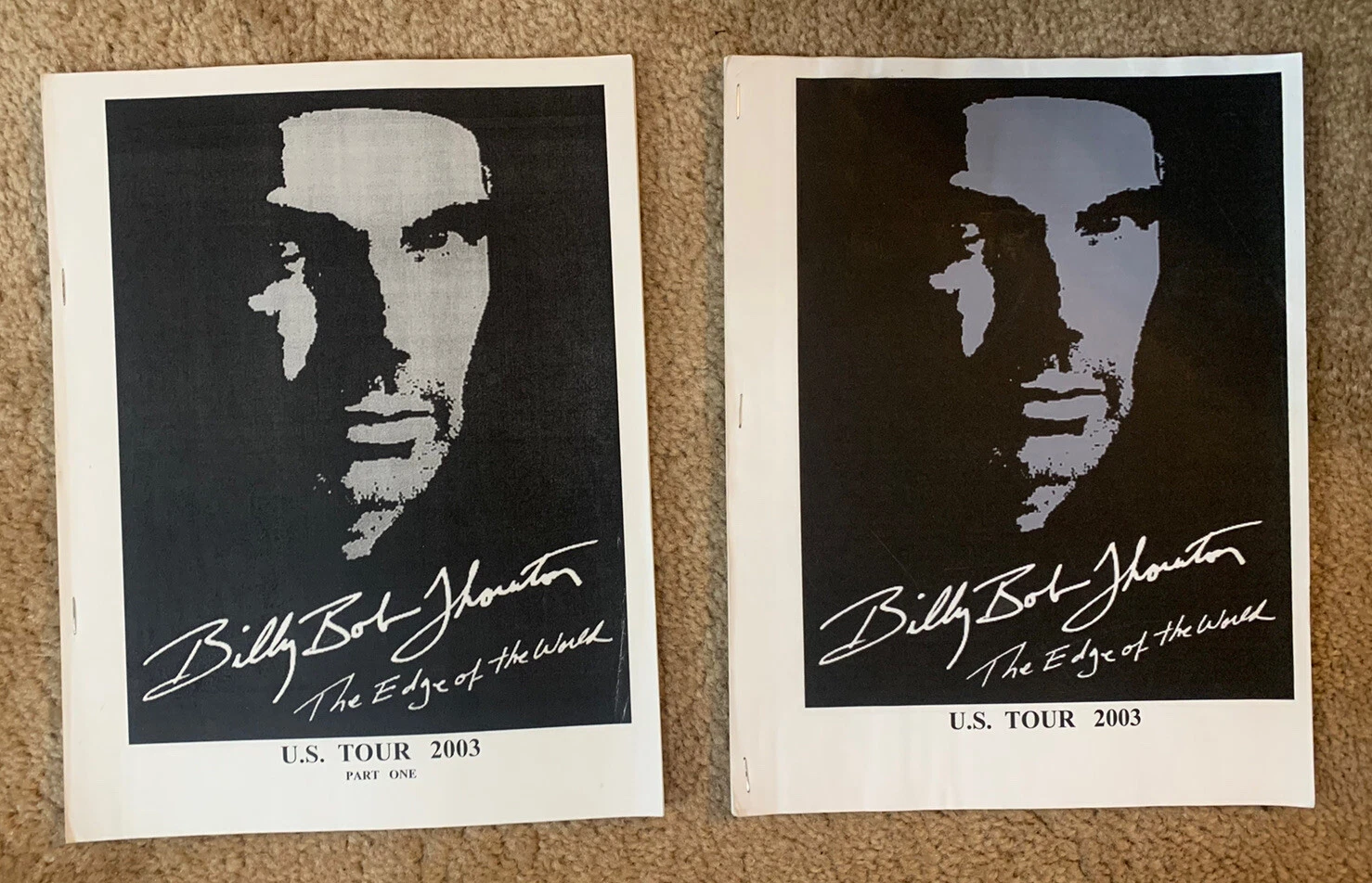 Billy Bob Thorton Lot of 2 2003 Band Tour Book Itineraries