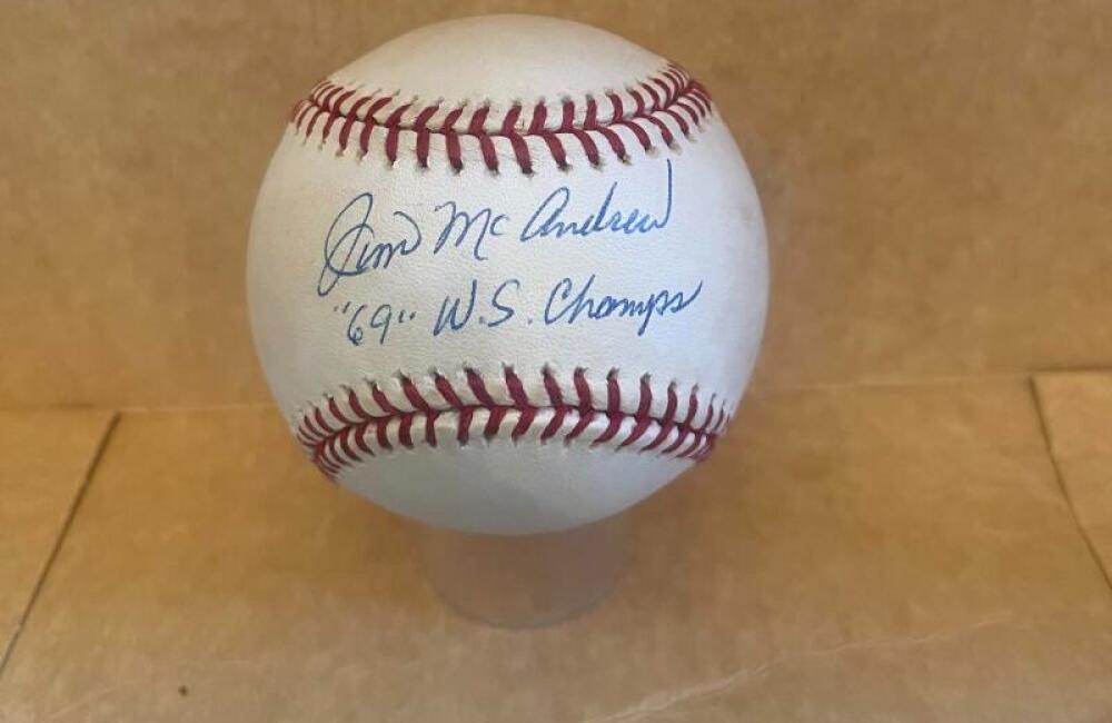 JIM MCANDREW 69 W.S, CHAMPS SIGNED AUTOGRAPHED N.L BASEBALL BECKETT AUTH