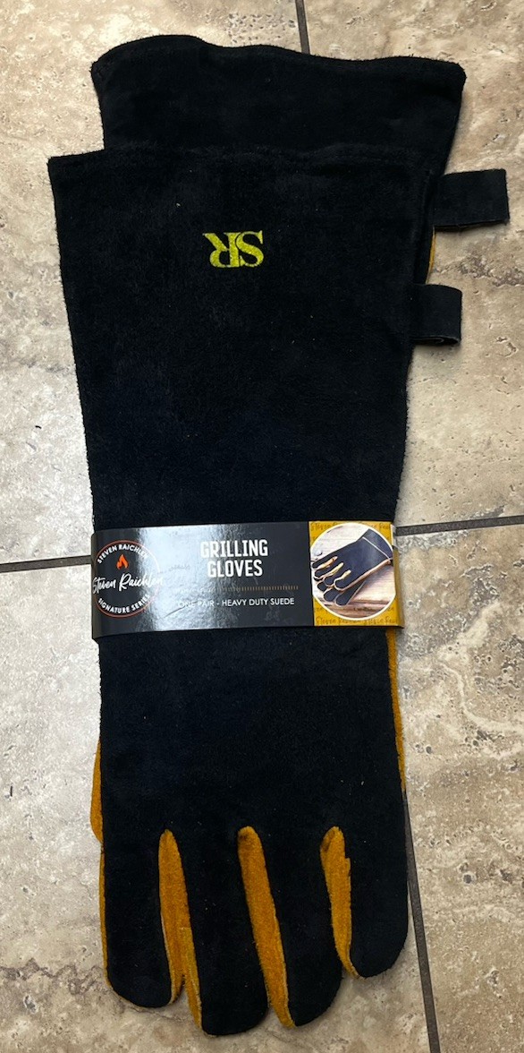 Steven Raichlen Best of Barbecue Extra Long Suede Grill Gloves (Pair) - SR8038