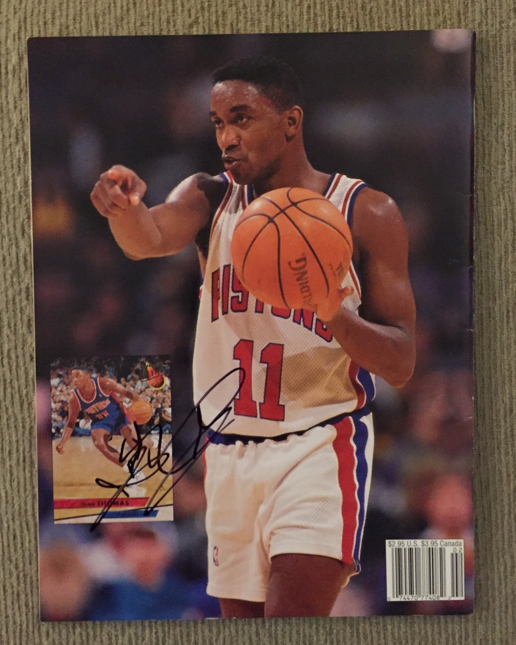 Isaiah Thomas Signed Beckett Magazine Autographed 2/1994 February (back Cover)