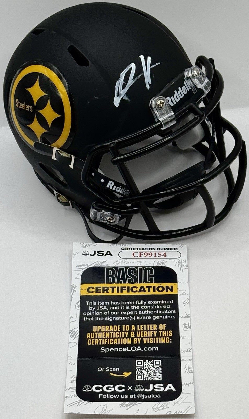 Derrick Harmon Signed Autographed Pittsburgh Steelers Mini Helmet JSA COA