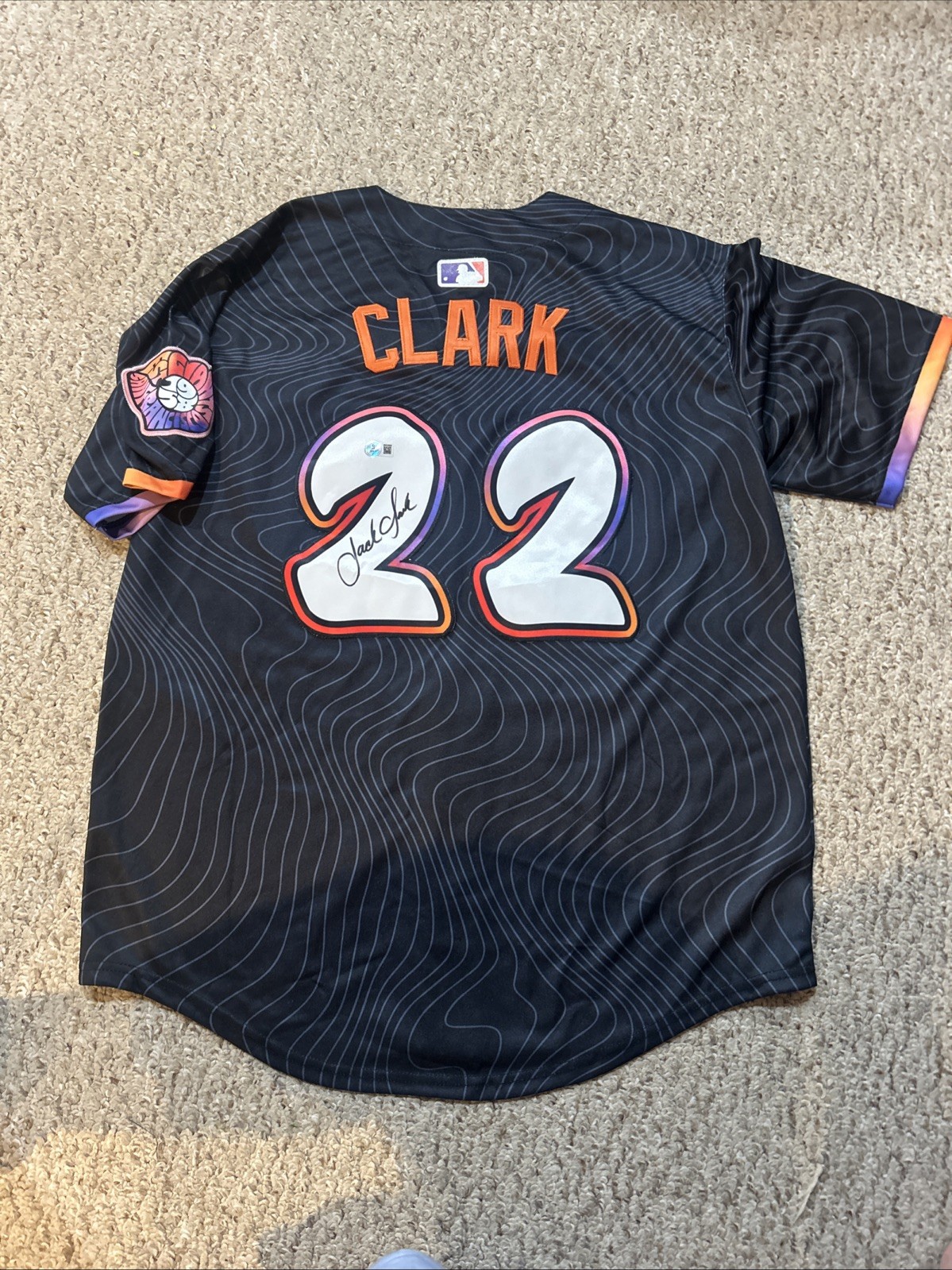 SAN FRANCISCO GIANTS- JACK CLARK SIGNED AUTOGRAPH JERSEY BAS COA CITY CONNECT