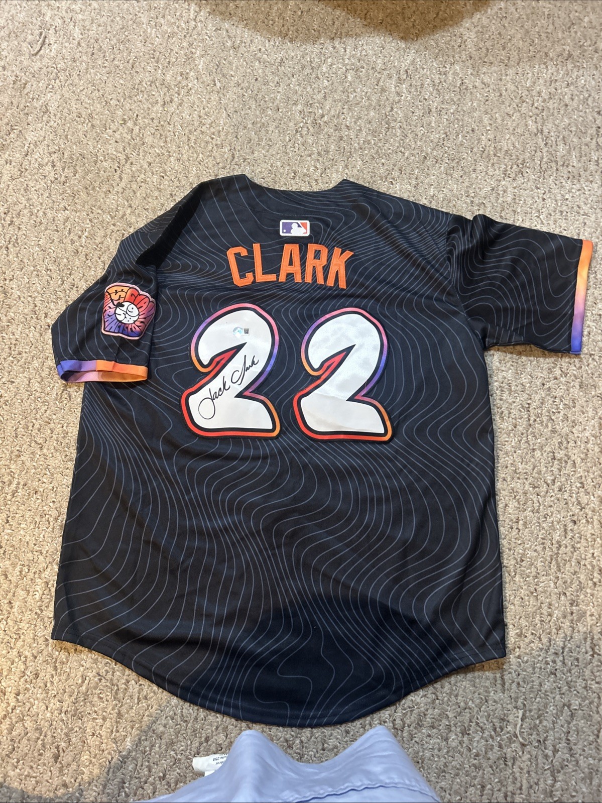SAN FRANCISCO GIANTS- JACK CLARK SIGNED AUTOGRAPH JERSEY BAS COA CITY CONNECT