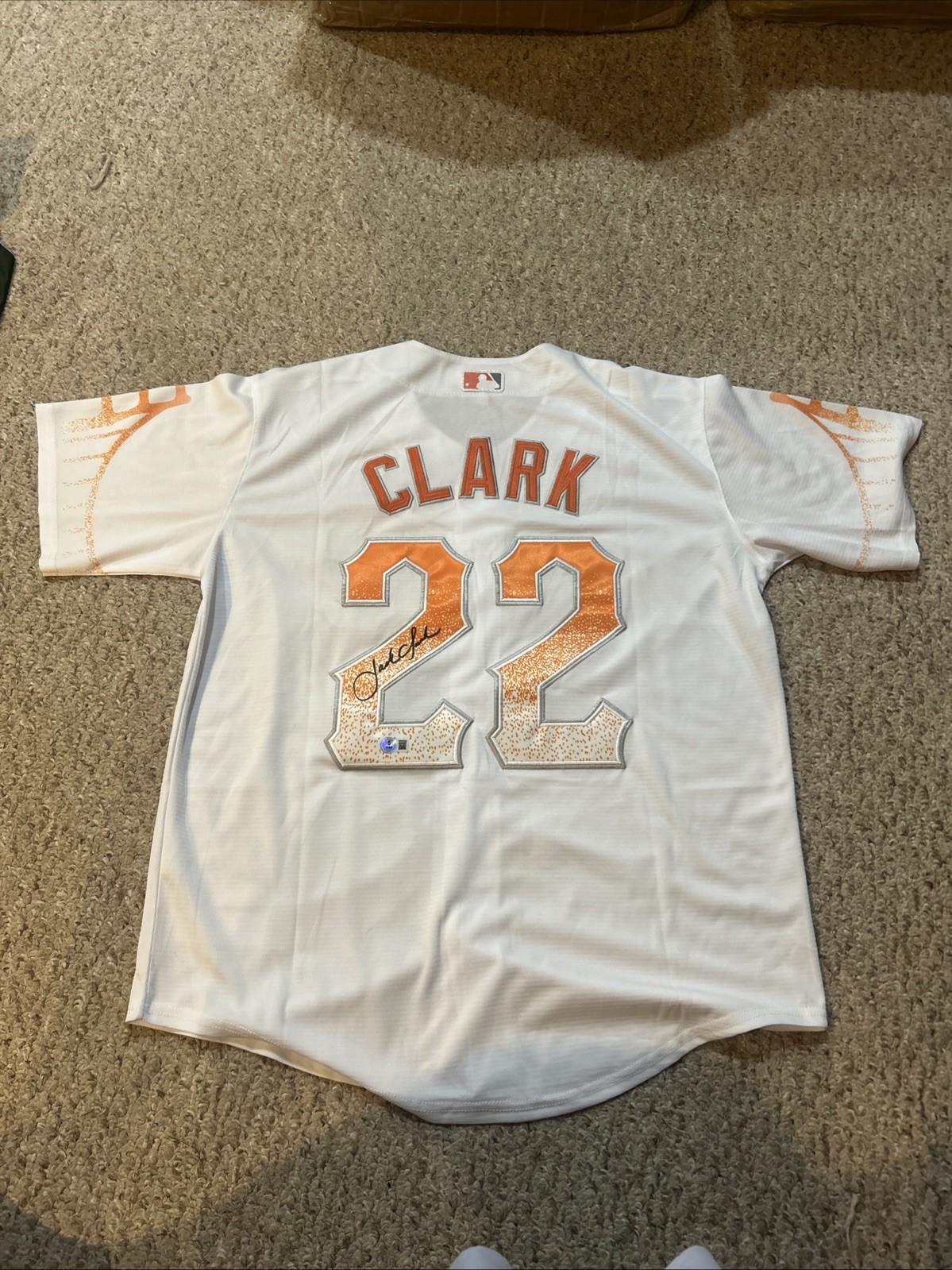 SAN FRANCISCO GIANTS- JACK CLARK SIGNED AUTOGRAPH JERSEY BAS COA CITY CONNECT