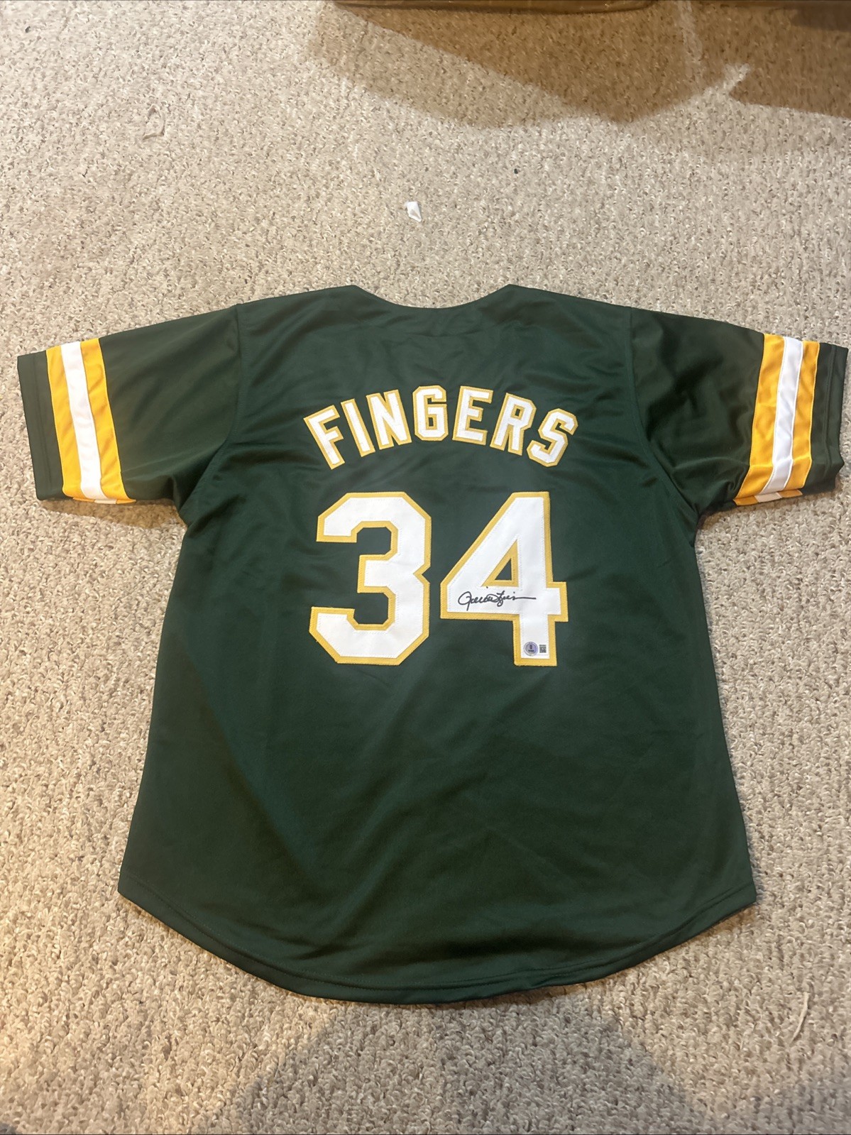 OAKLAND ATHLETICS- ROLLIE FINGERS SIGNED AUTOGRAPH JERSEY BECKETT COA BAS HOF