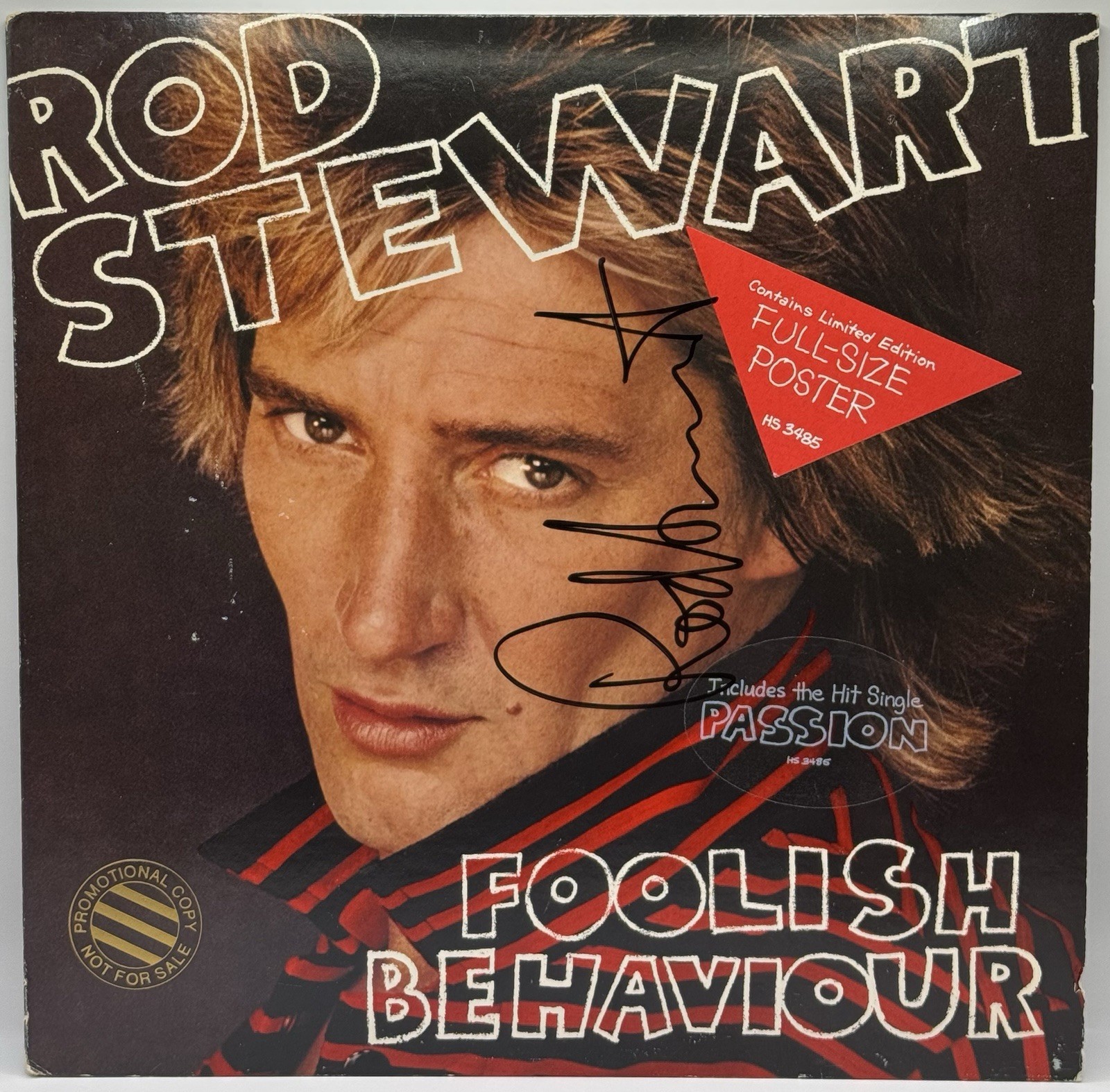 Rod Stewart Signed Autographed Foolish Behavior Vinyl Album JSA COA