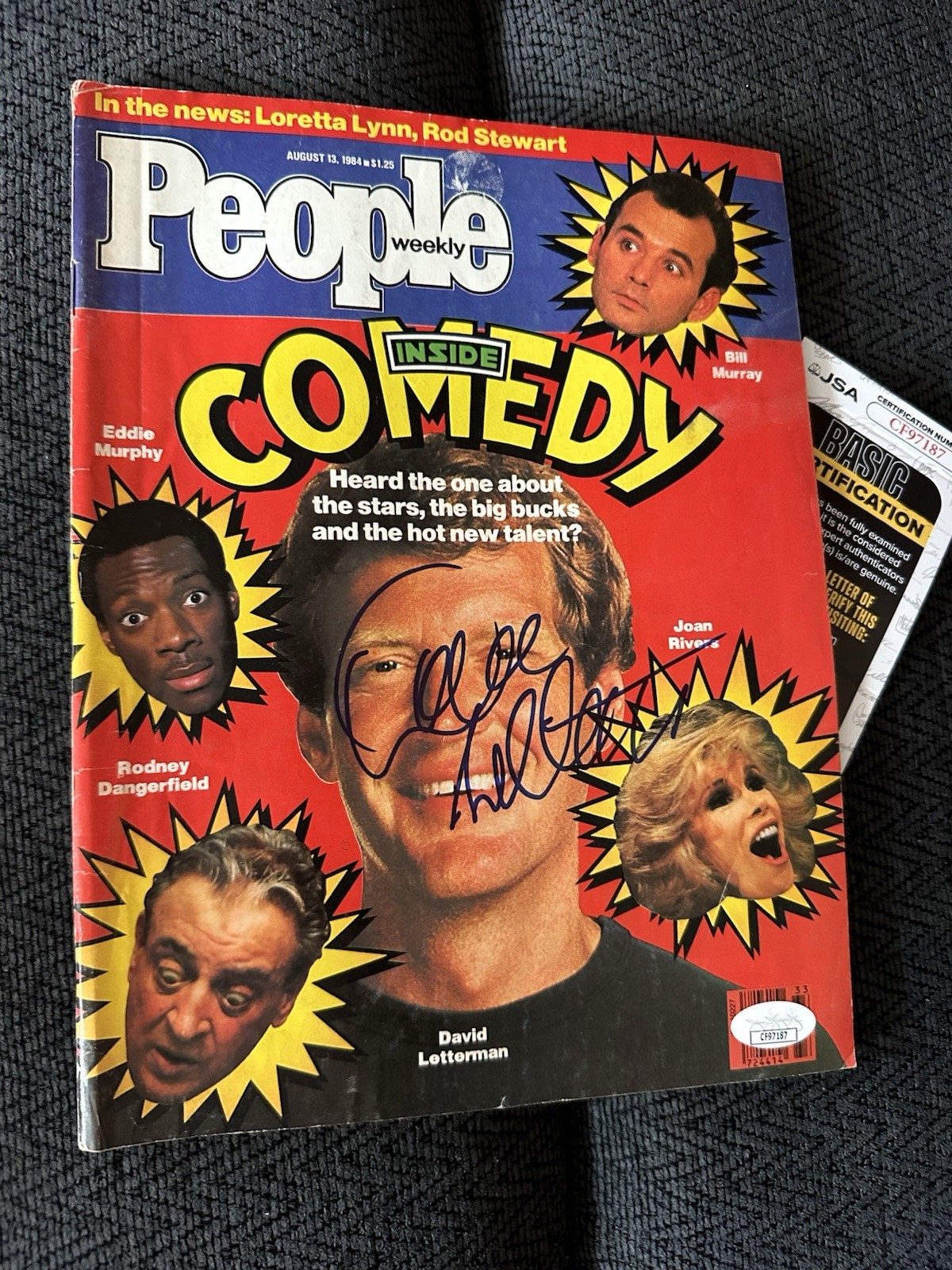 David Letterman signed People Magazine JSA Authentication COA