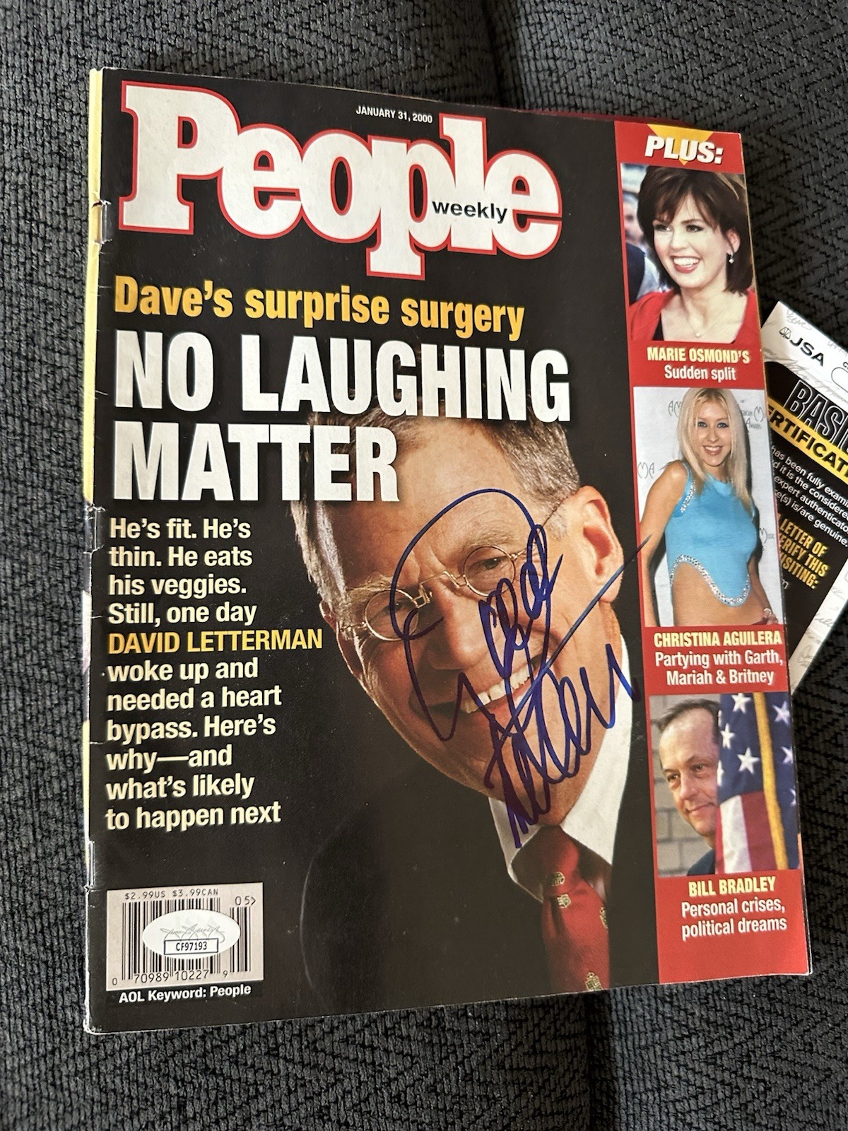 David Letterman signed People Magazine JSA Authentication COA