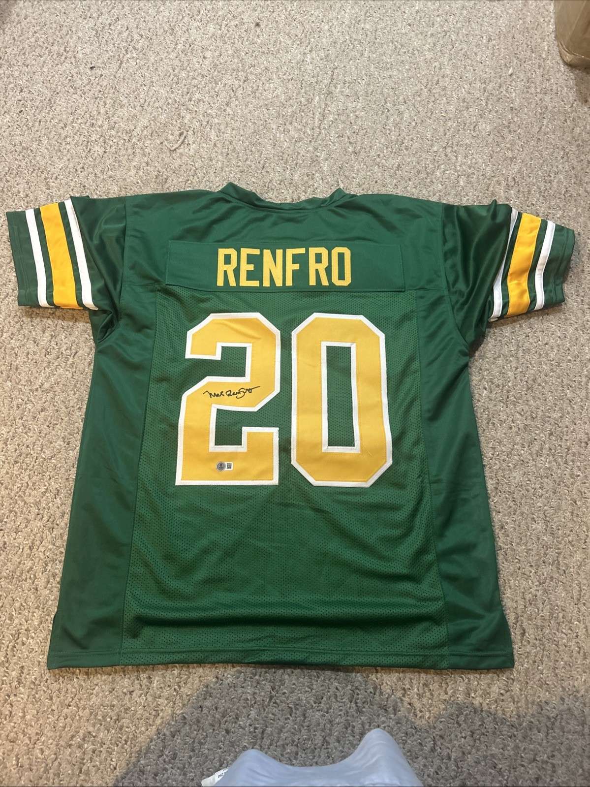 OREGON DUCKS- MEL RENFRO SIGNED AUTOGRAPH JERSEY BECKETT COA BAS NFL HOF