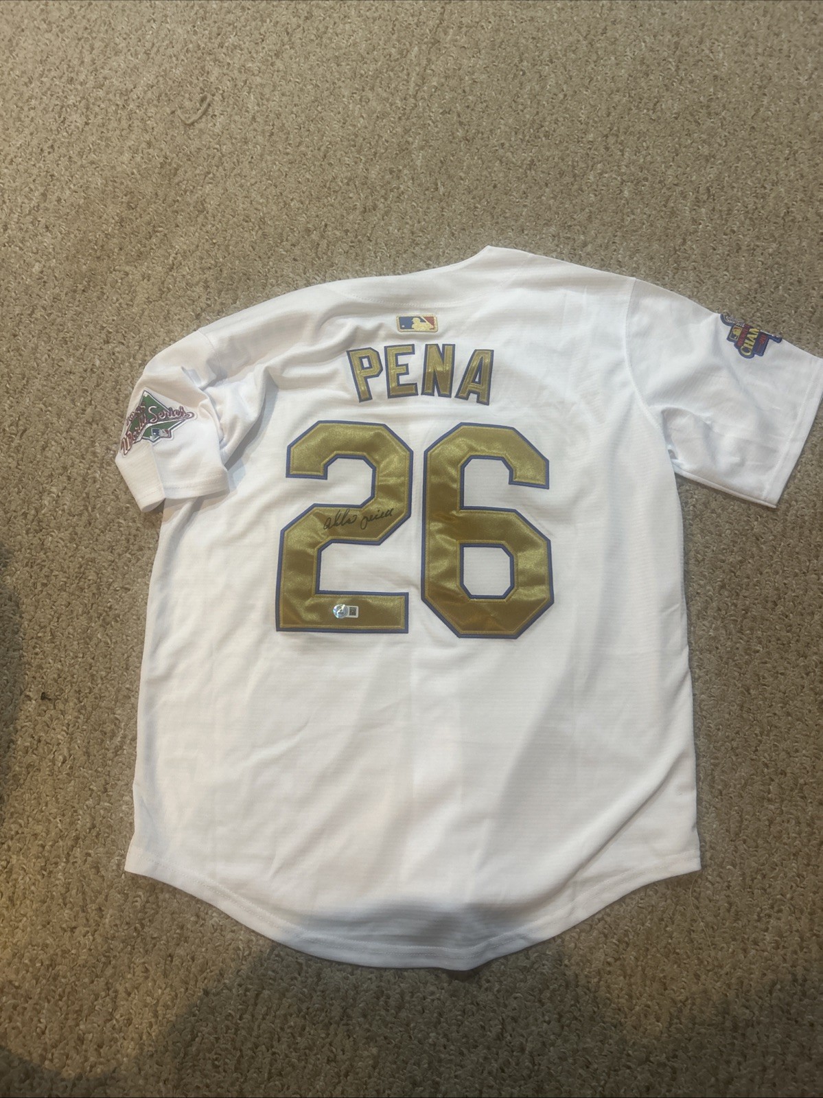 LOS ANGELES DODGERS- ALEJANDRO PENA SIGNED AUTOGRAPH JERSEY BECKETT COA 88 WSC