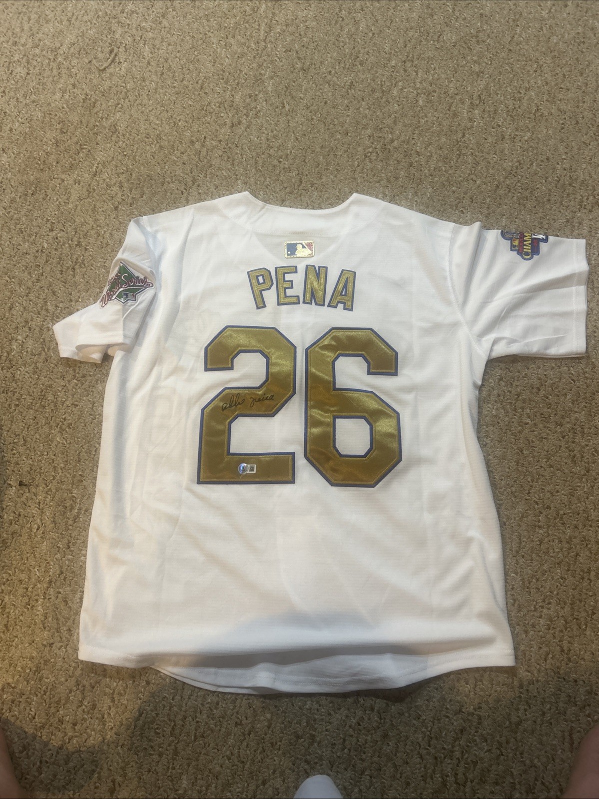 LOS ANGELES DODGERS- ALEJANDRO PENA SIGNED AUTOGRAPH JERSEY BECKETT COA 88 WSC