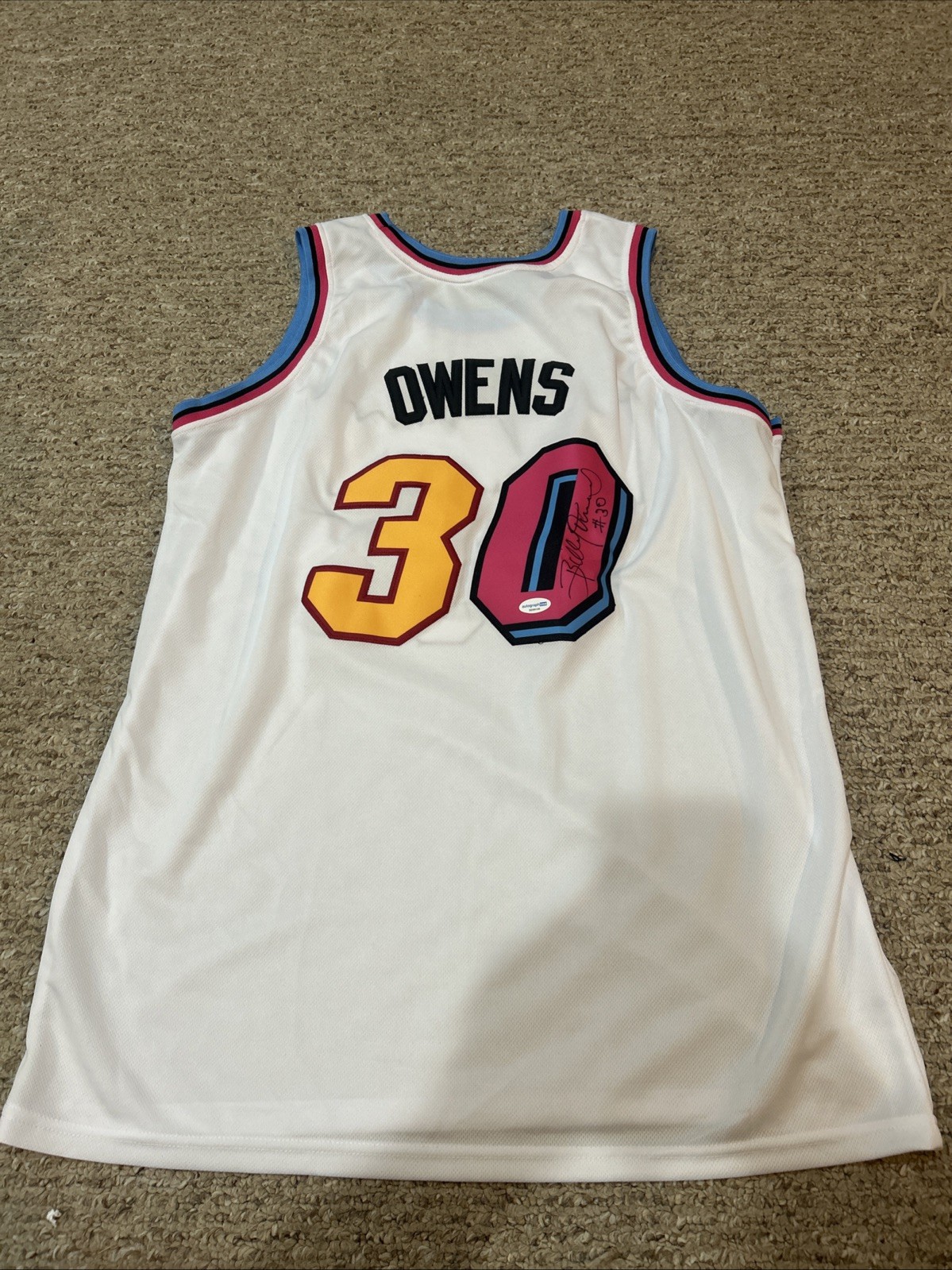 MIAMI HEAT- BILLY OWENS SIGNED AUTOGRAPH JERSEY ACOA COA SYRACUSE