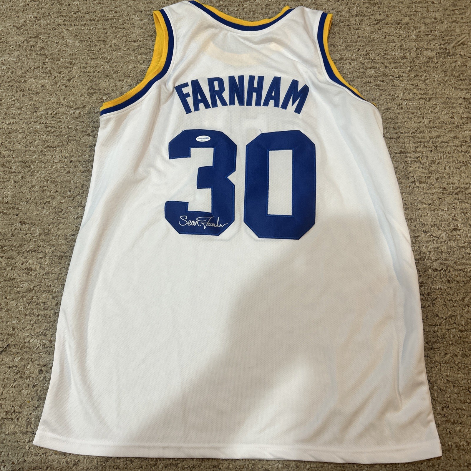 UCLA BRUINS- SEAN FARNHAM SIGNED AUTOGRAPH JERSEY ACOA COA BASKETBALL ESPN COLLECTIBLE MEMORABILIA