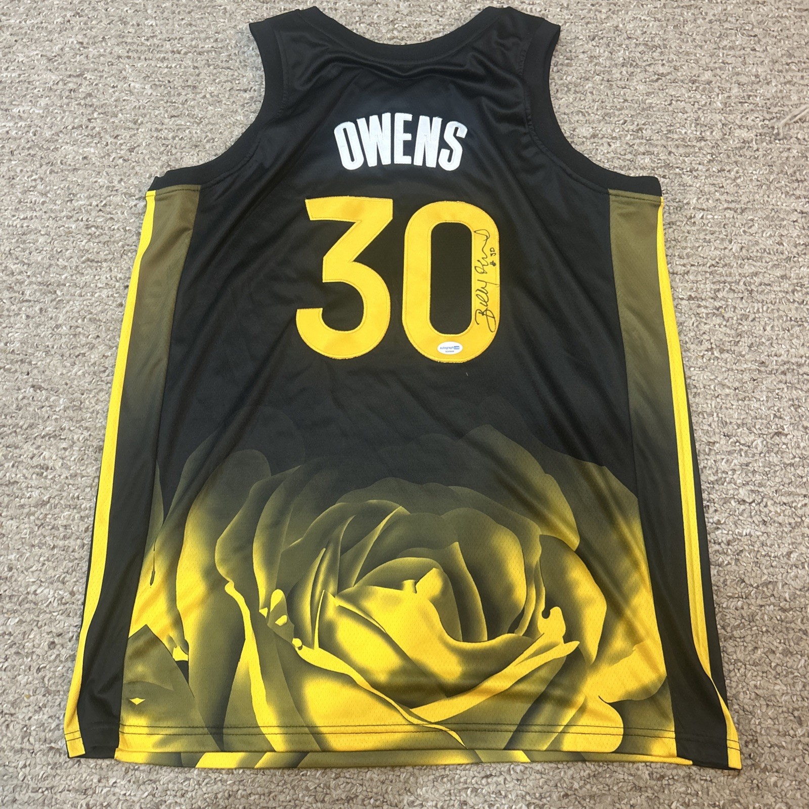 GOLDEN STATE WARRIORS- BILLY OWENS SIGNED AUTOGRAPH JERSEY ACOA COA CUSE