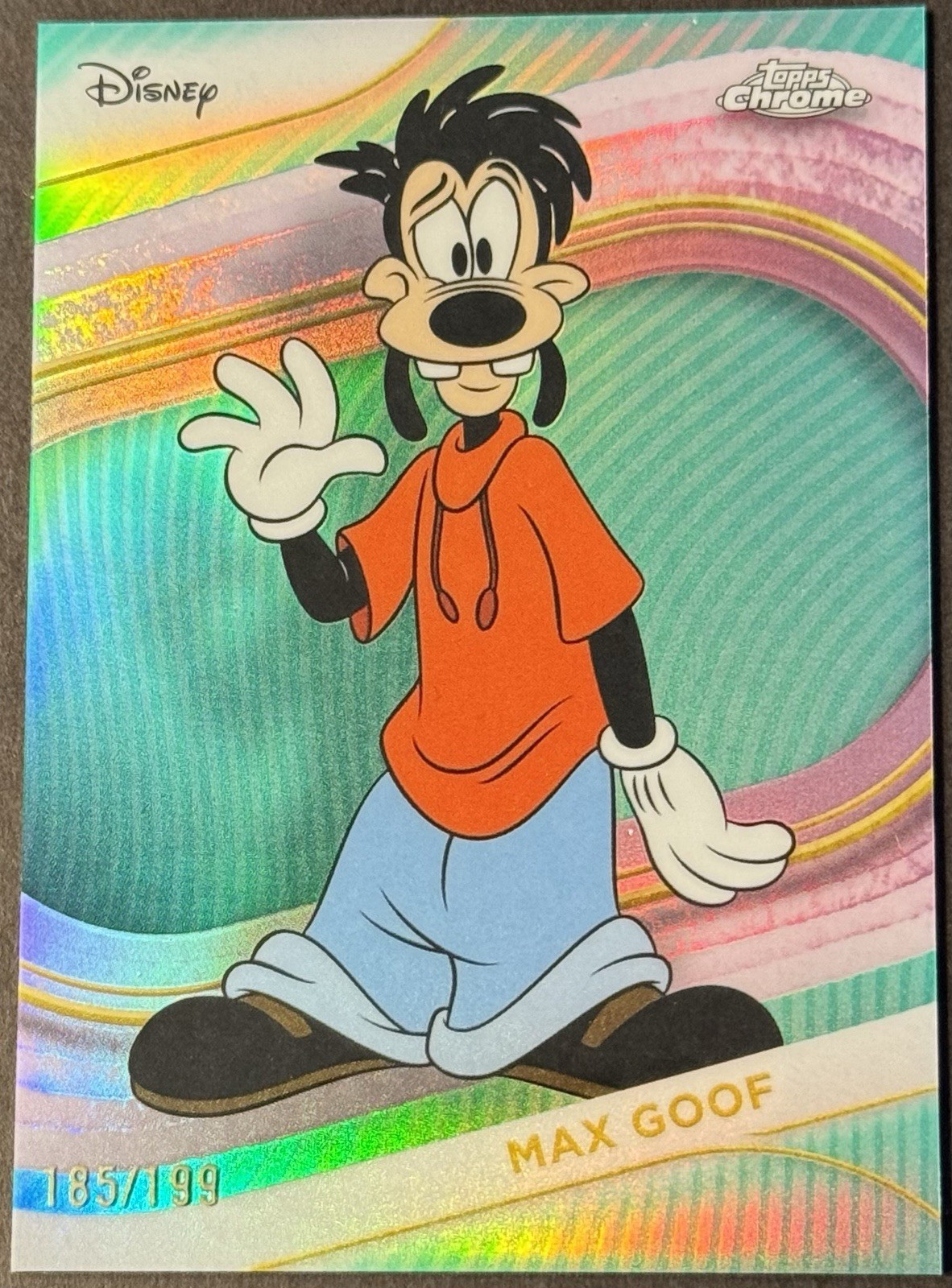 2025 Topps Chrome Disney Max Goofy Aqua Refractor /199 #33