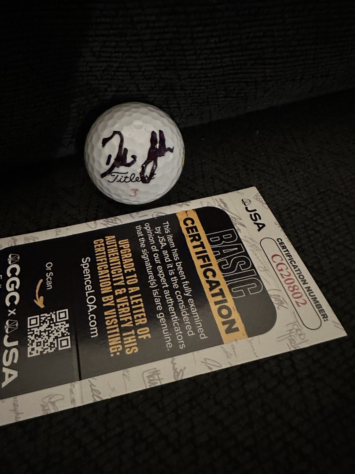 Dustin Johnson Signed Masters Ball Pga Tour JSA Authentication COA DJ