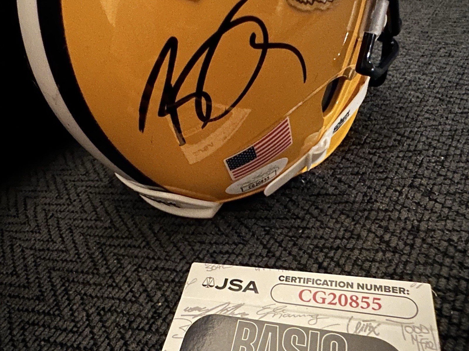 Brian Thomas Jr Bengals Signed Mini Helmet JSA Authenticated COA Ochocinco