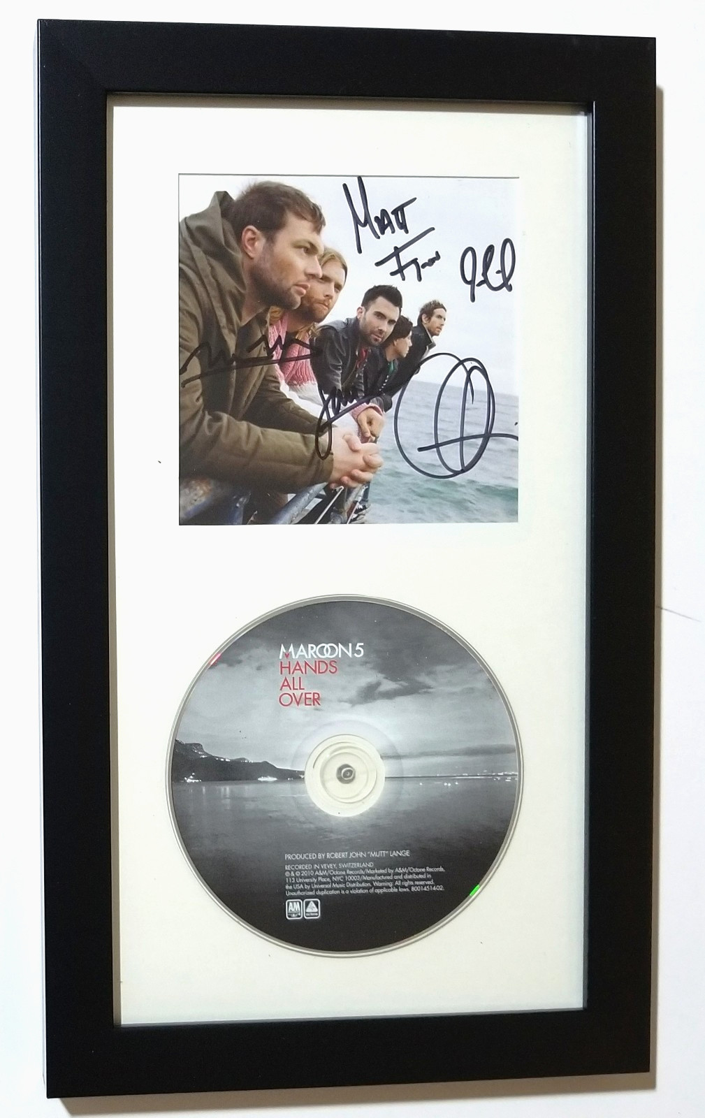 Maroon 5 SIGNED Hands All Over CD Framed Display COA Autographed Adam Levine +