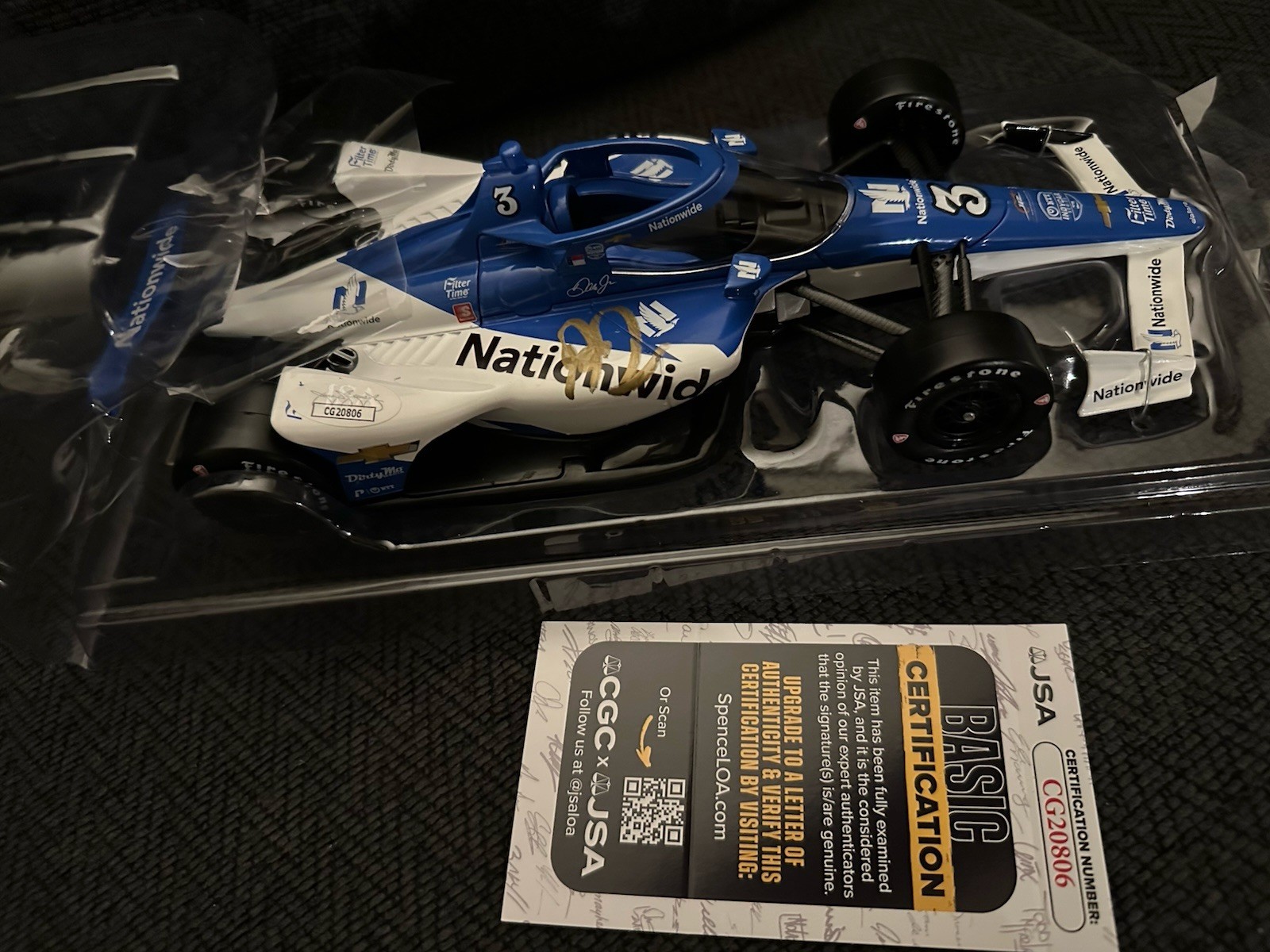 Dale Earnhardt Jr Signed 1:18 Scale Indy Car Sim Diecast JSA Authentication COA