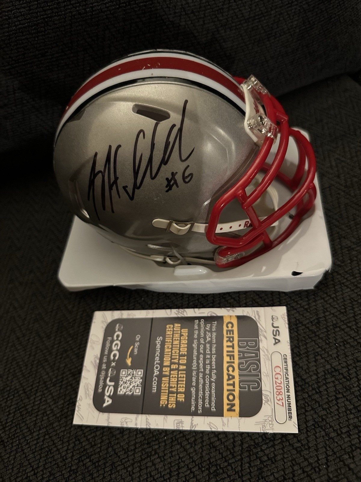 Sam Hubbard Signed Mini Helmet Ohio State Buckeyes JSA Authentication COA