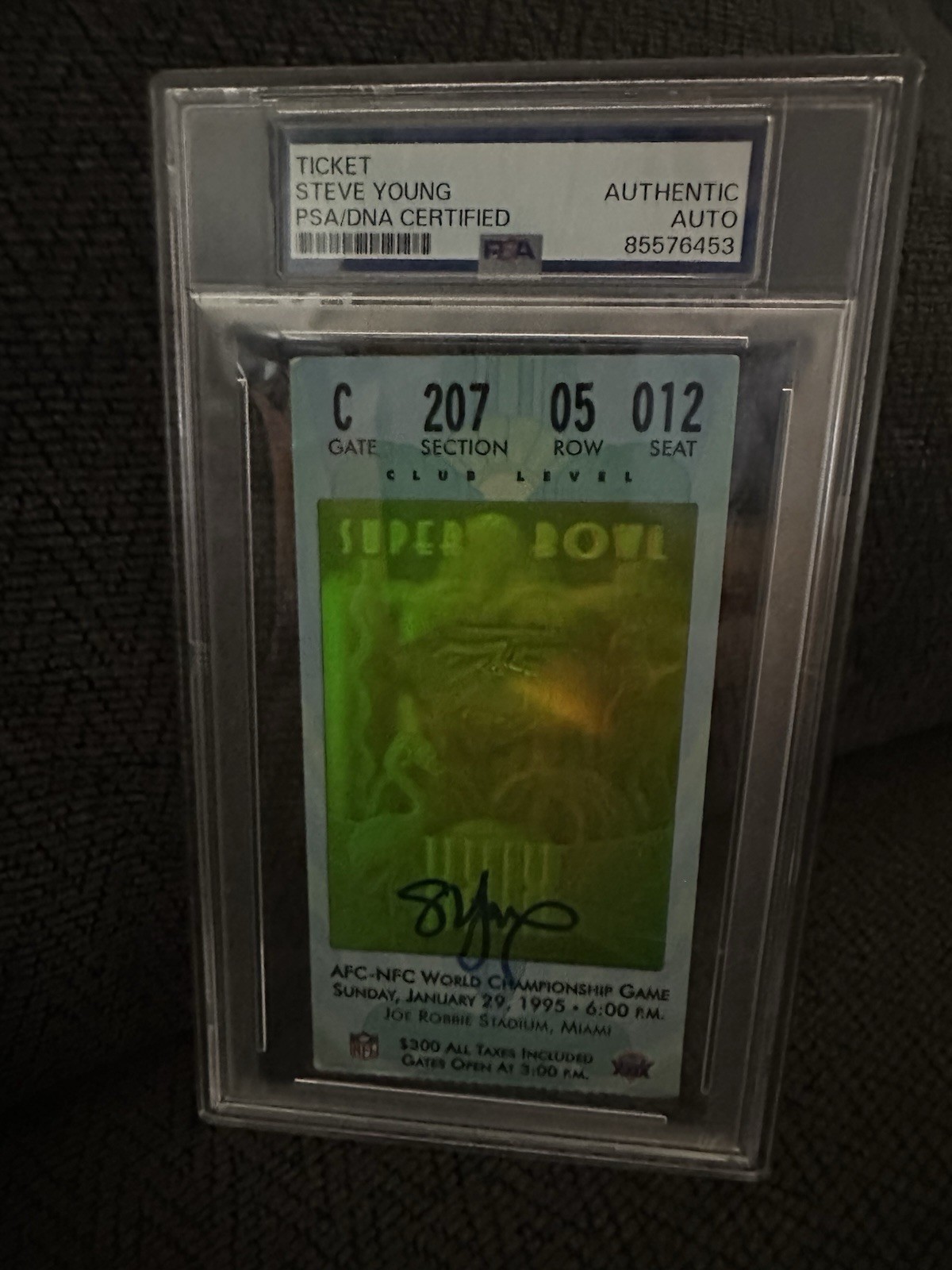 Steve Young PSA Slab Authenticated Signed Super Bowl XXIX Ticket Stub 49ers 1995