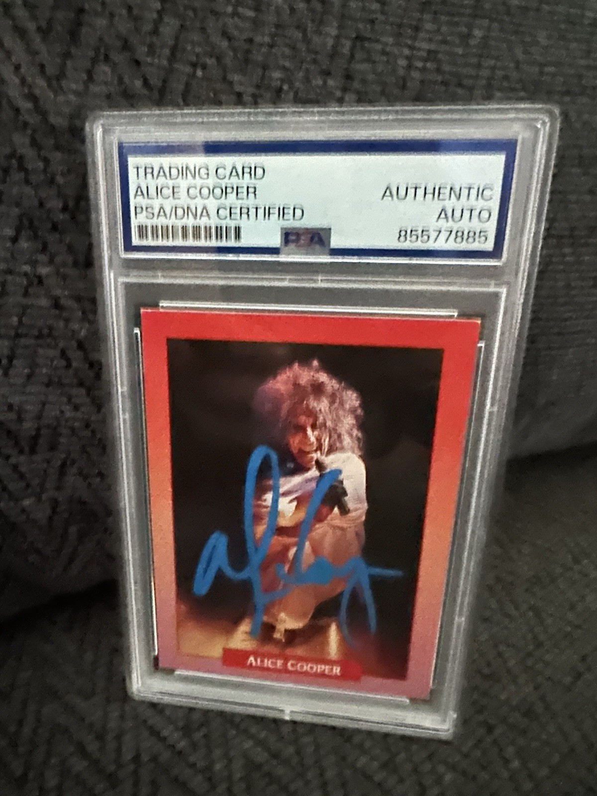 Alice Cooper Signed 1991 Rock Cards #110 Trading Card PSA /DNA Slab COA Rookie