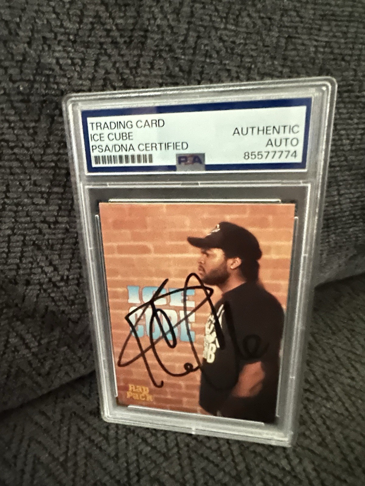 Ice Cube Signed 1991 Rap Pack Trading Card #47 PSA /DNA Slab COA Authenticated