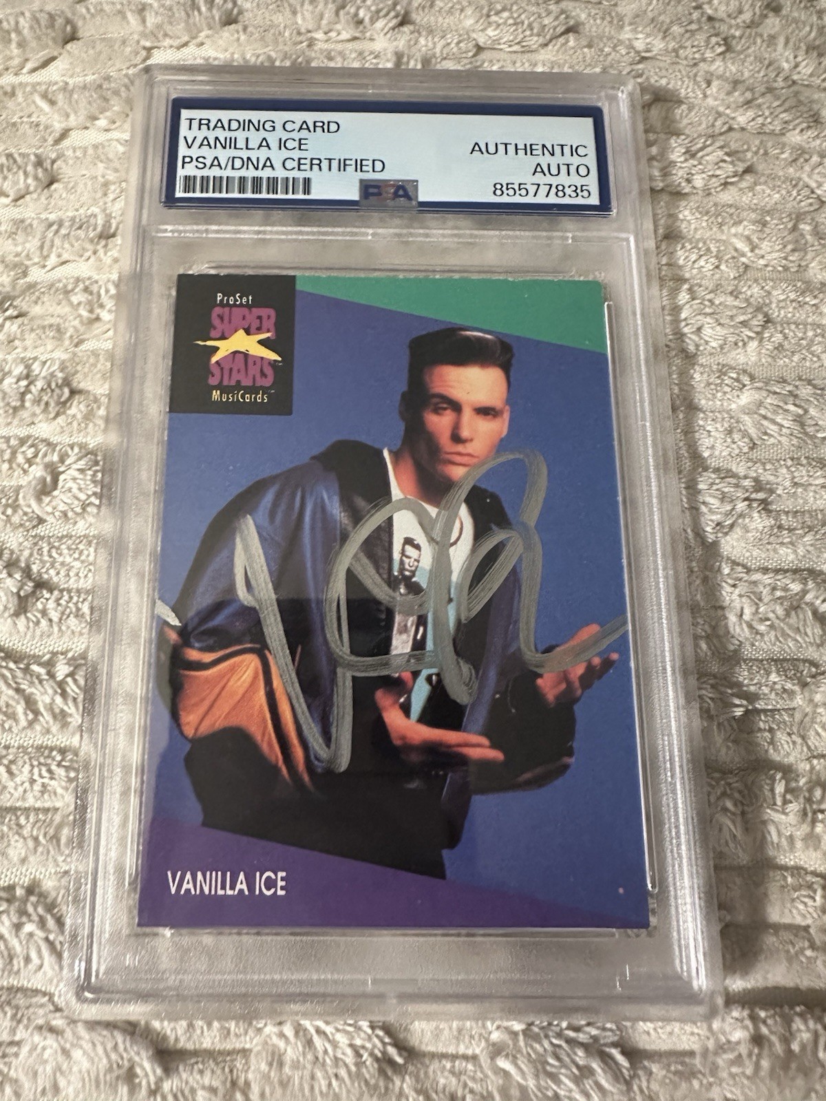 Vanilla Ice Signed 1991 Pro Set Superstars #145 Trading Card PSA /DNA Slab COA