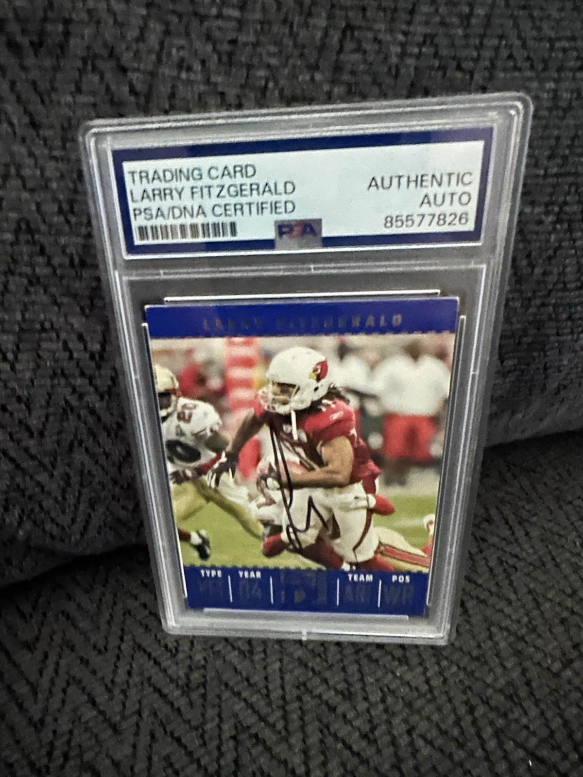 Larry Fitzgerald Signed 2007 Topps Exclusive #82 Card PSA /DNA Slab COA Cardinal