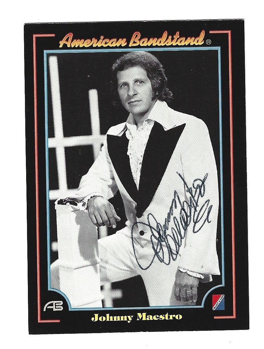 Johnny Maestro REAL SIGNED 1993 American Bandstand COA Brooklyn Bridge Crests