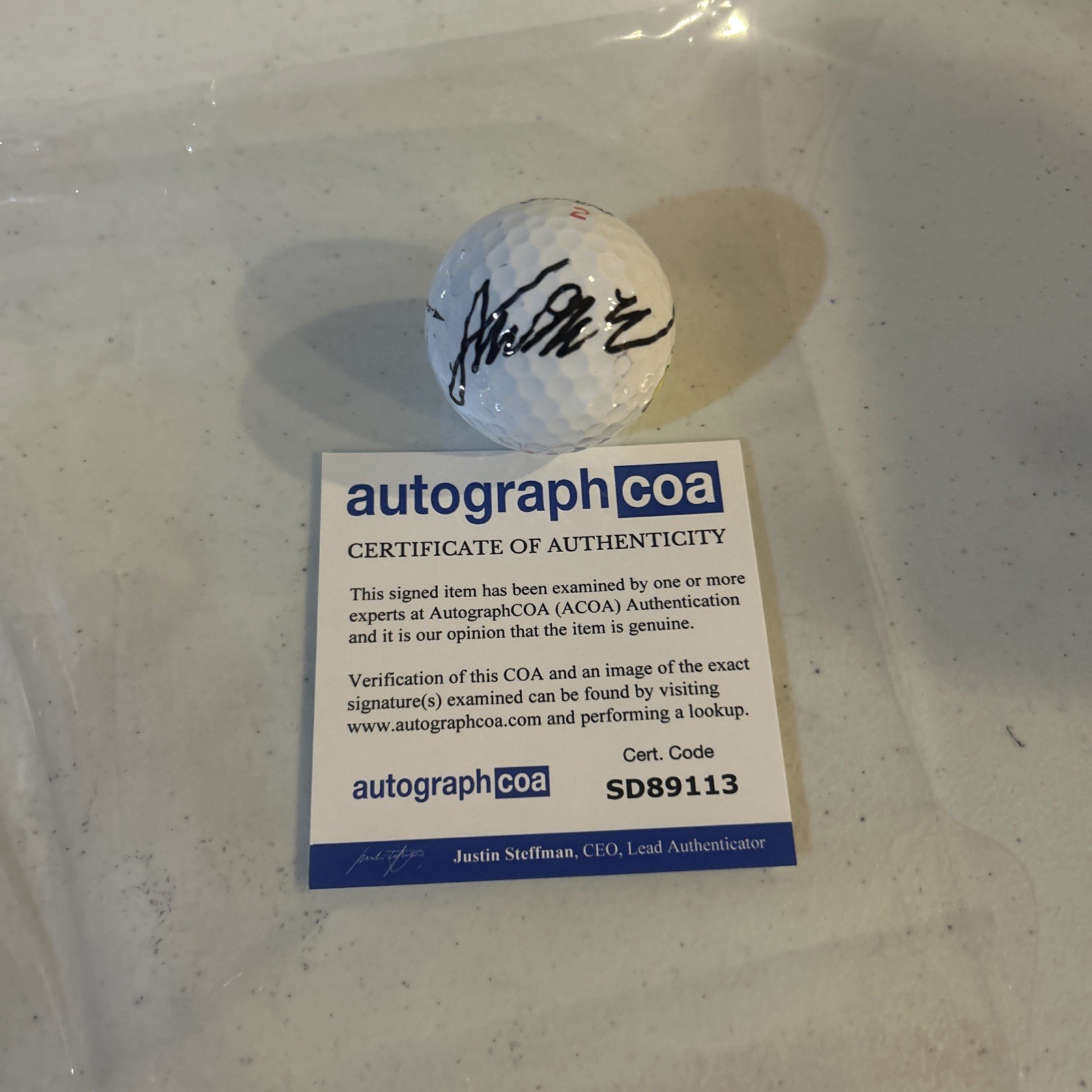 YE YANG SIGNED AUTOGRAPH MASTERS GOLF BALL ACOA TITLEIST PGA TOUR MAJOR CHAMP