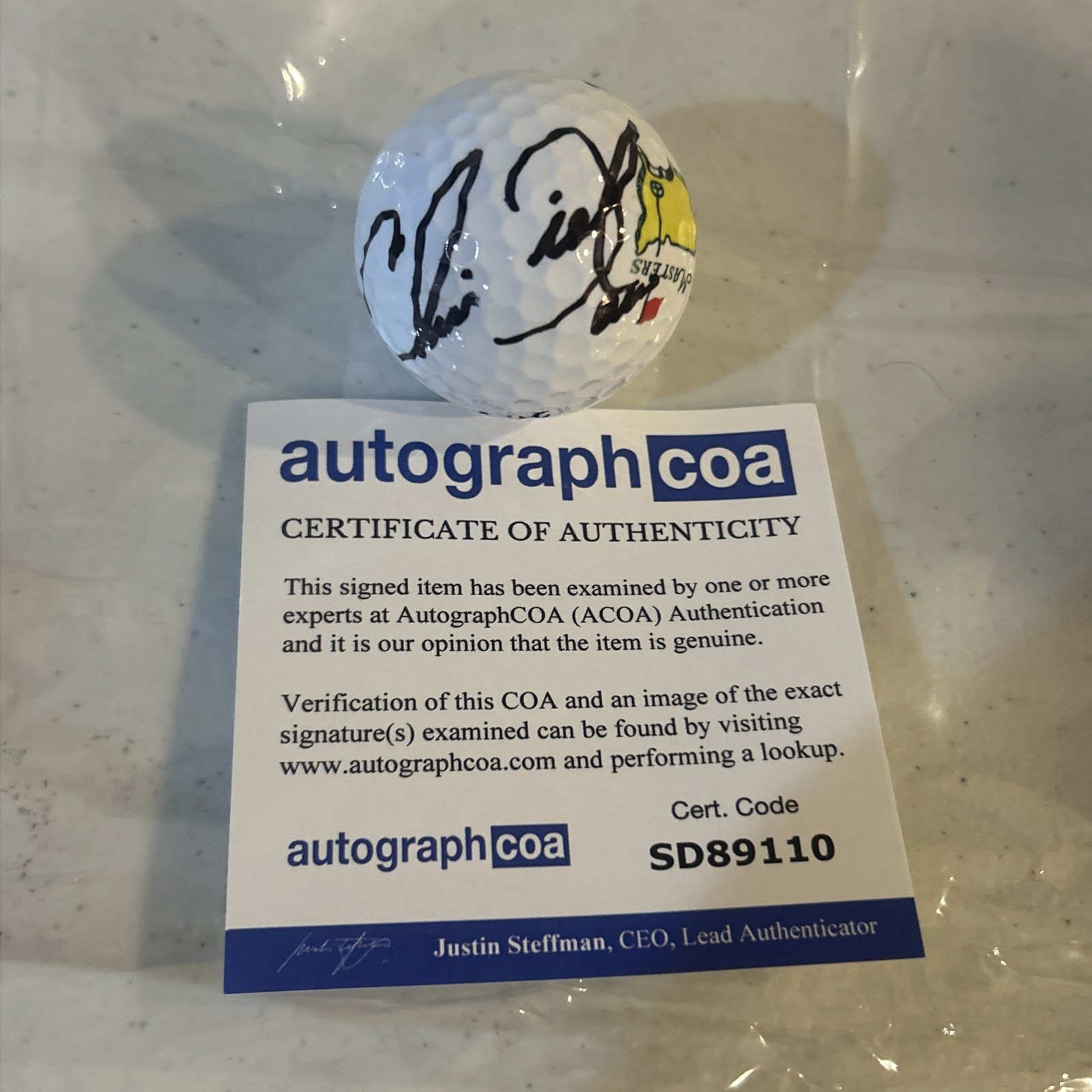 CHRIS DIMARCO SIGNED AUTOGRAPH MASTERS TITLEIST GOLF BALL ACOA PGA TOUR GOLFER