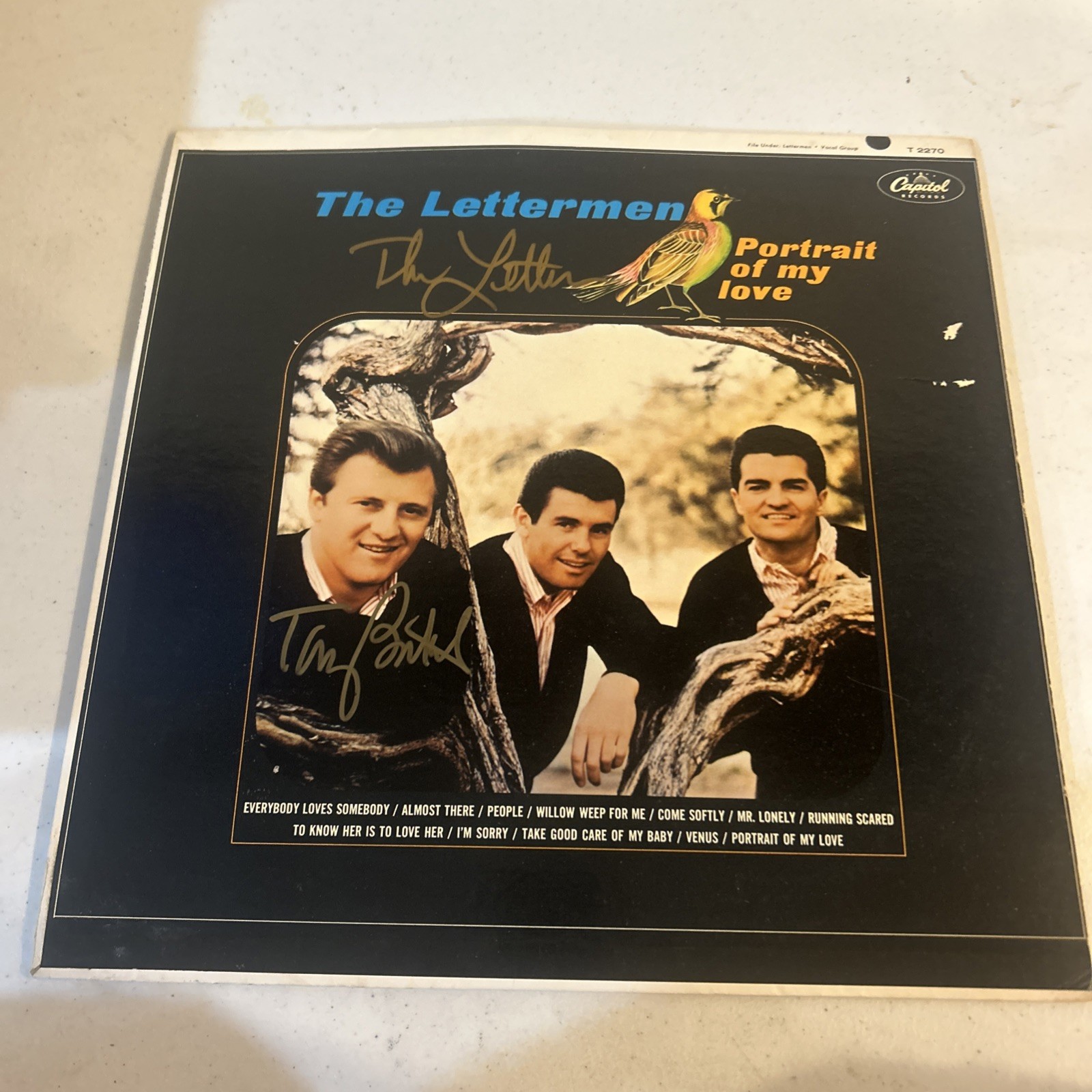 TONY BUTALA THE LETTERMEN SIGNED AUTOGRAPH VINYL ALBUM ACOA RECORD LP