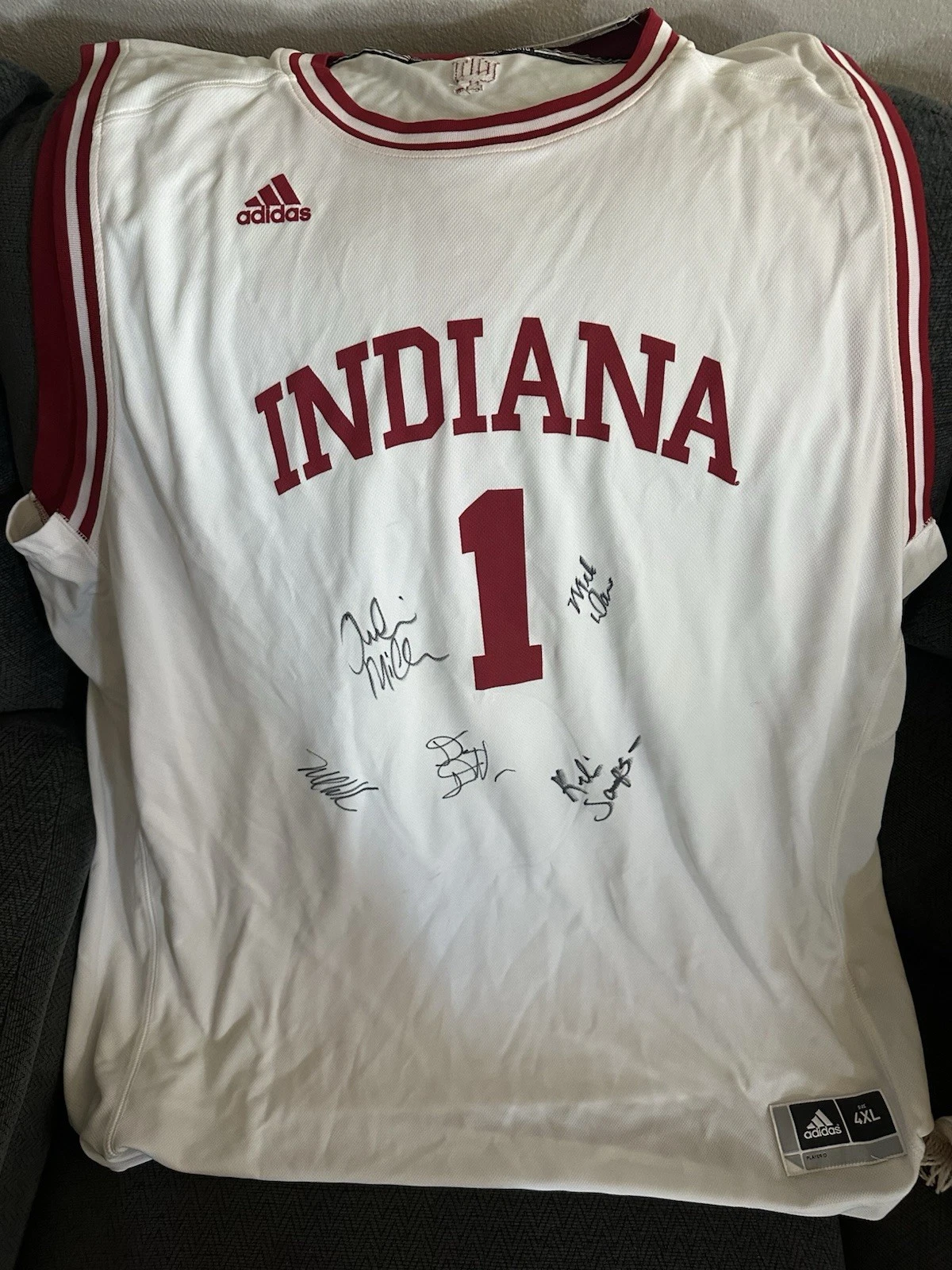Darien DeVries Kelvin Sampson Mike Davis + SIGNED Indiana Hoosiers Jersey Sz 4XL